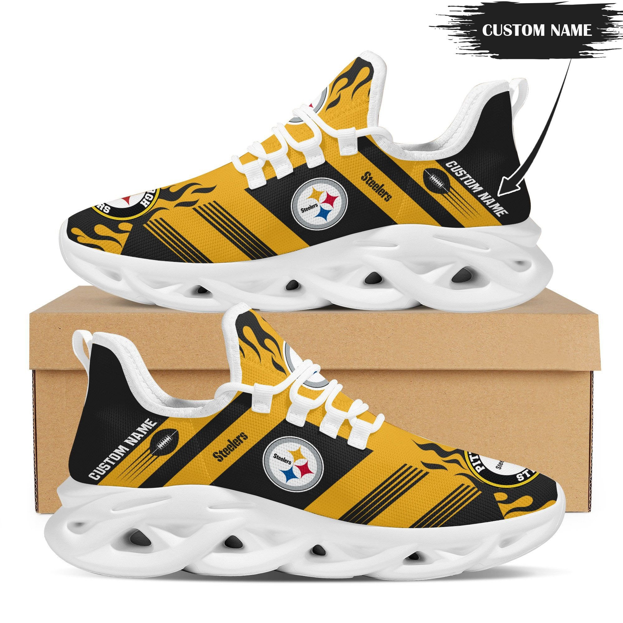 JWFancy Pittsburgh Steelers NFL Max Soul Shoes Sneakers For Men And Women