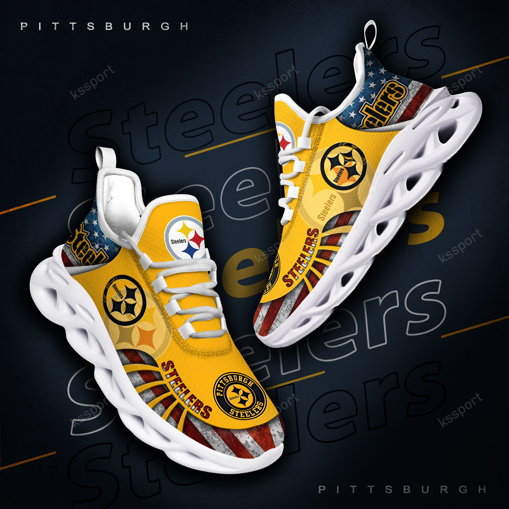 JWFancy Pittsburgh Steelers NFL Max Soul Shoes Sneakers For Men And Women
