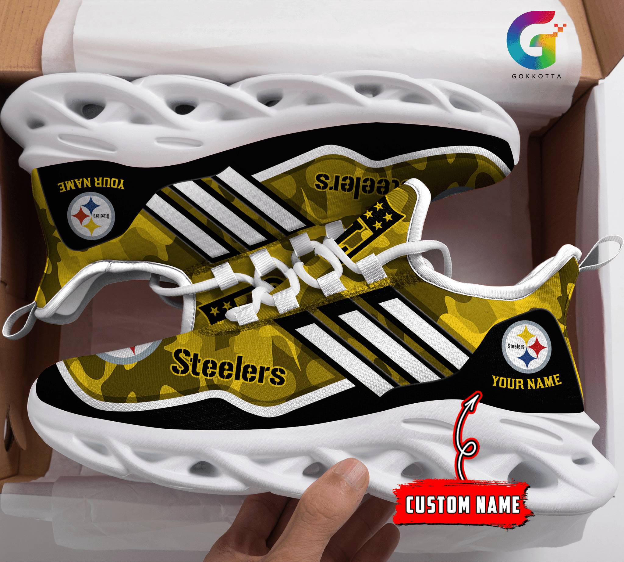 JWFancy Pittsburgh Steelers NFL Max Soul Shoes Sneakers For Men And Women