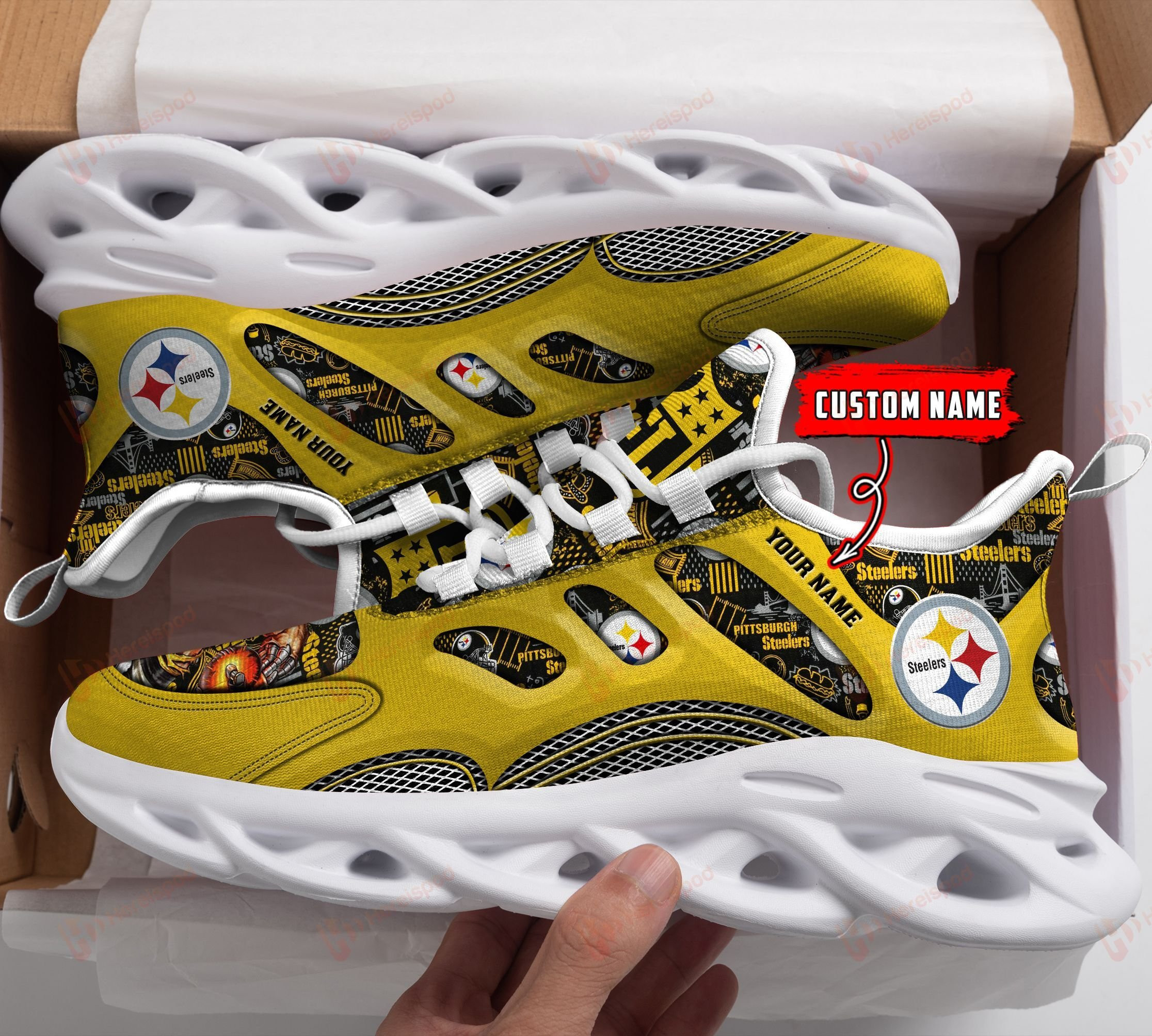 JWFancy Pittsburgh Steelers NFL Max Soul Shoes Sneakers For Men And Women