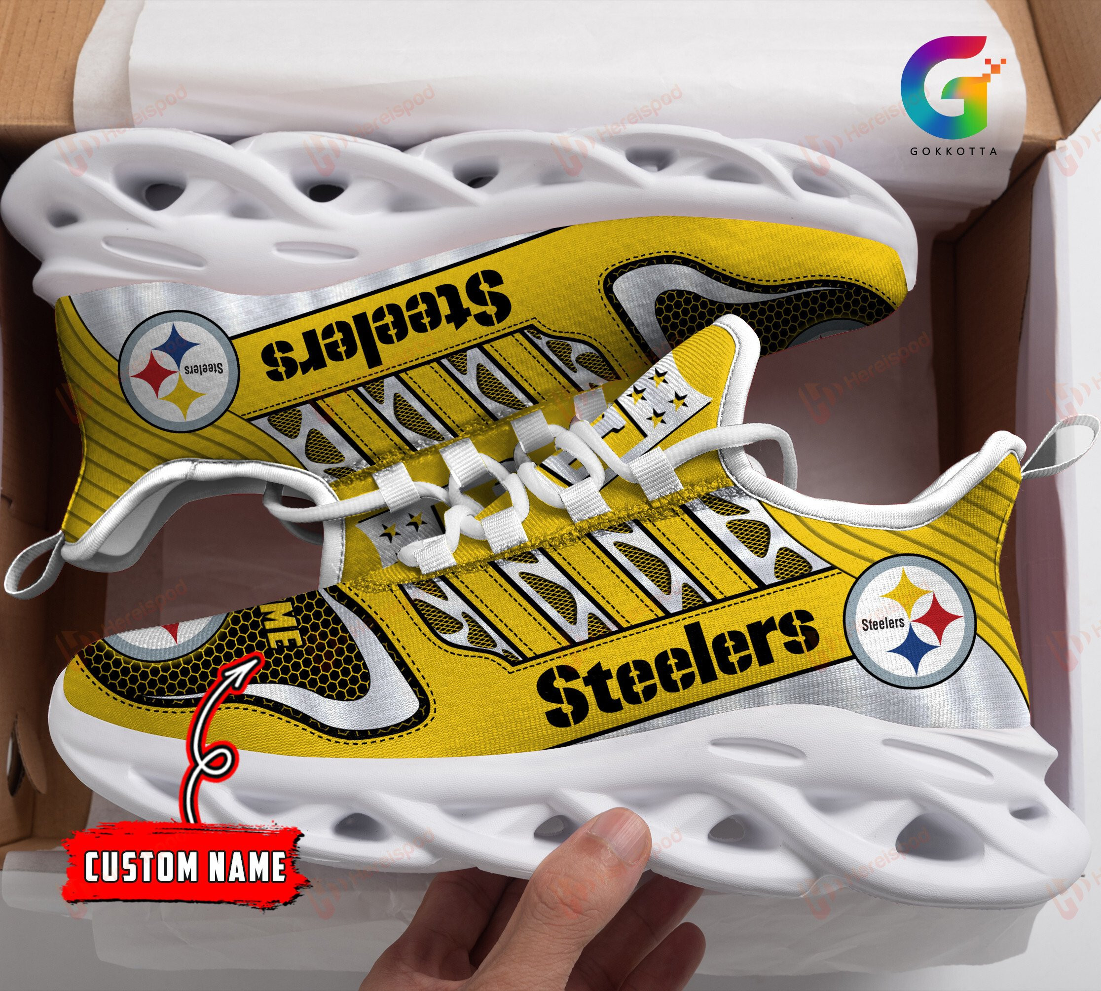 JWFancy Pittsburgh Steelers NFL Max Soul Shoes Sneakers For Men And Women