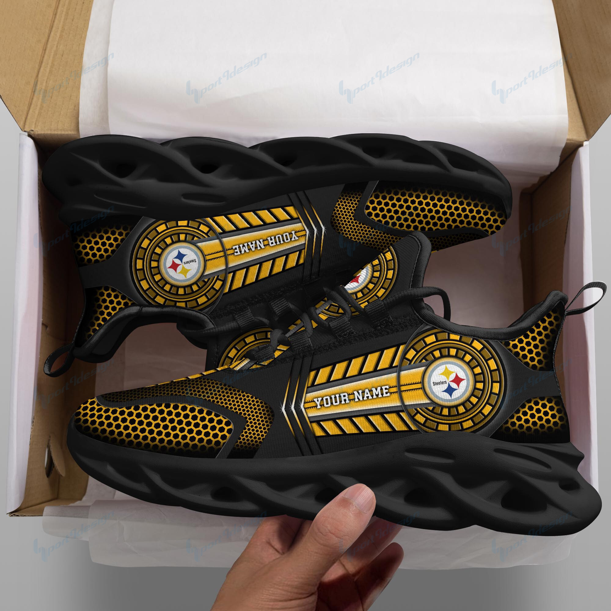 JWFancy Pittsburgh Steelers NFL Max Soul Shoes Sneakers For Men And Women