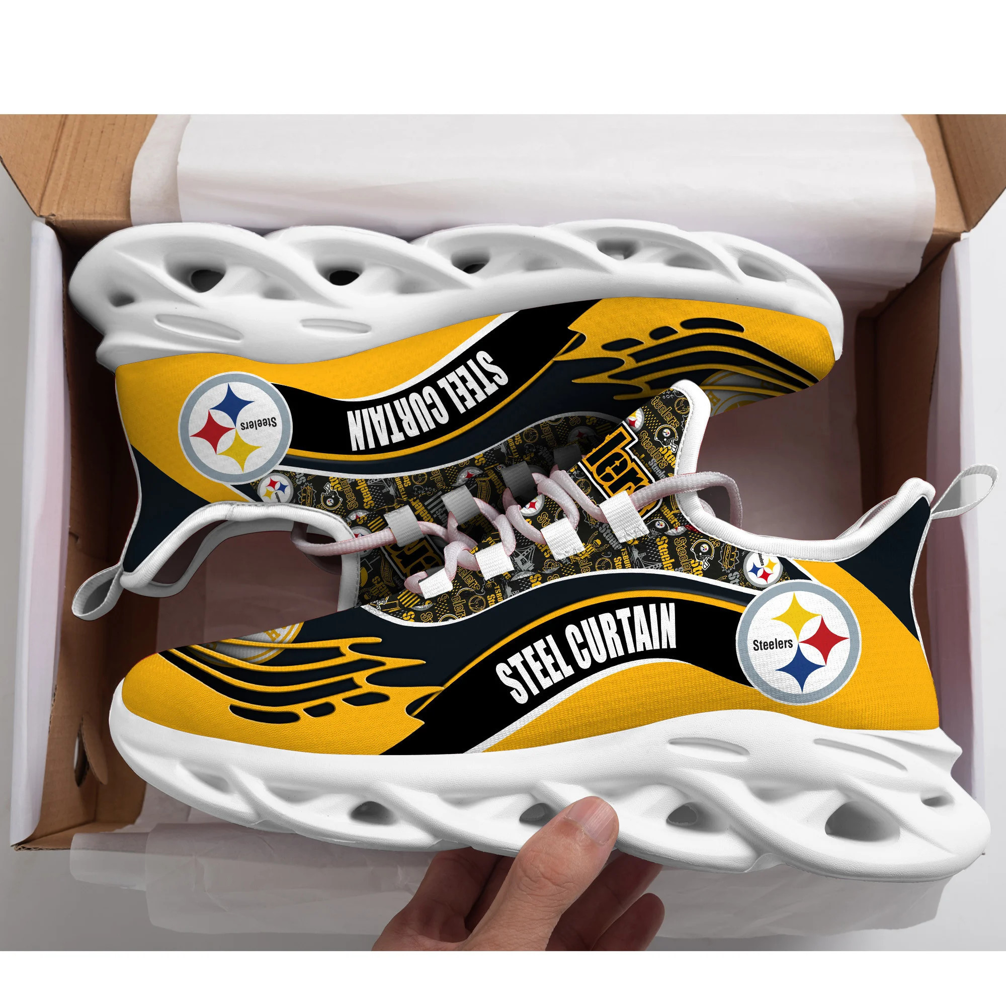 JWFancy Pittsburgh Steelers NFL Max Soul Shoes Sneakers For Men And Women