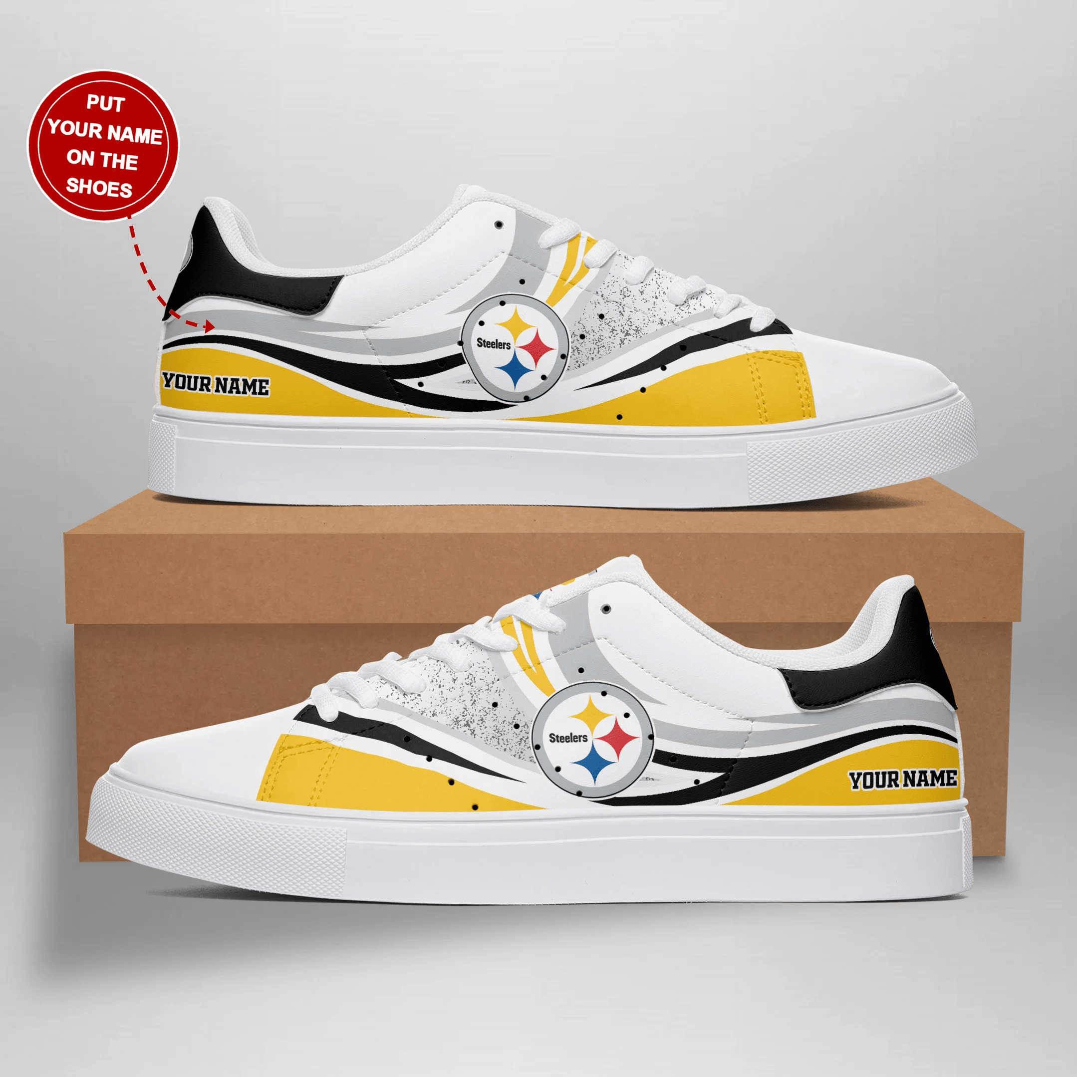 JWFancy Pittsburgh Steelers Skate Stan Shoes Sneakes For Men And Women
