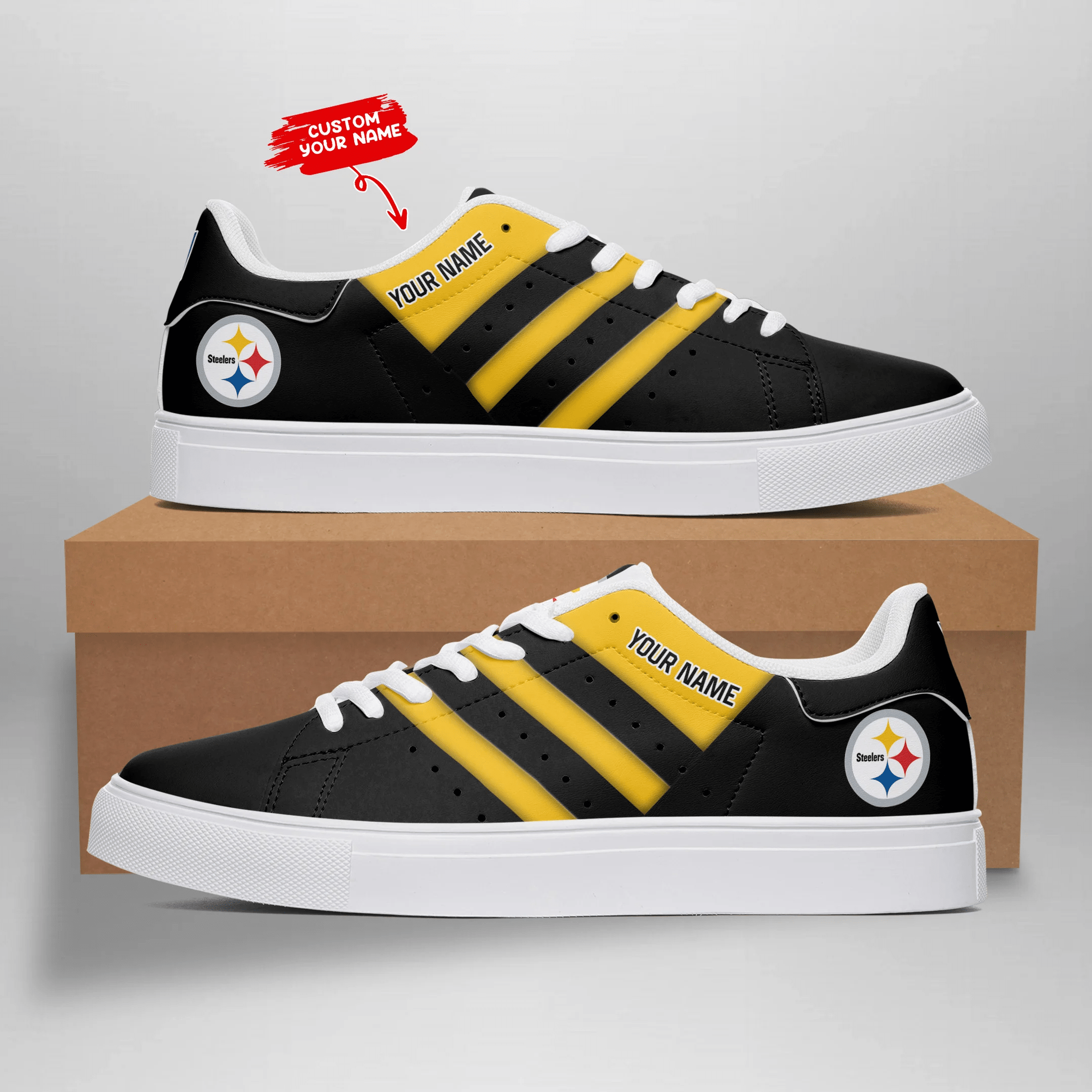 JWFancy Pittsburgh Steelers Skate Stan Shoes Sneakes For Men And Women