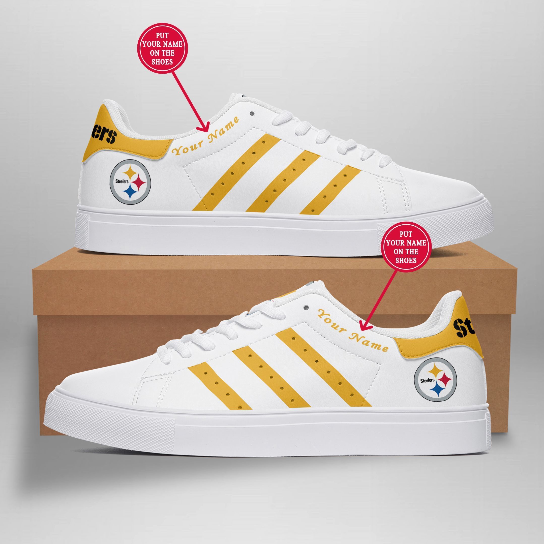 JWFancy Pittsburgh Steelers Skate Stan Shoes Sneakes For Men And Women