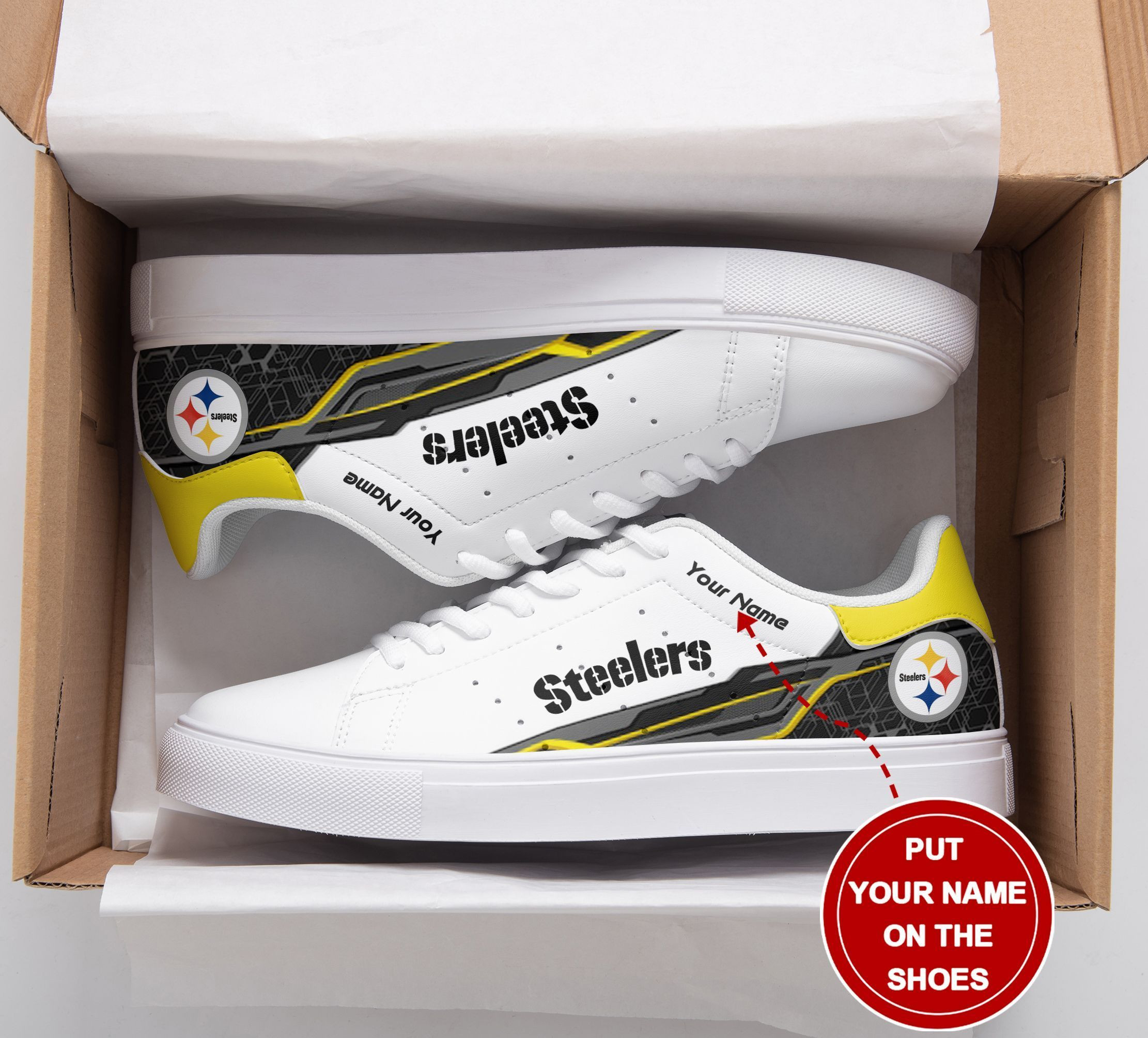 JWFancy Pittsburgh Steelers Skate Stan Shoes Sneakes For Men And Women