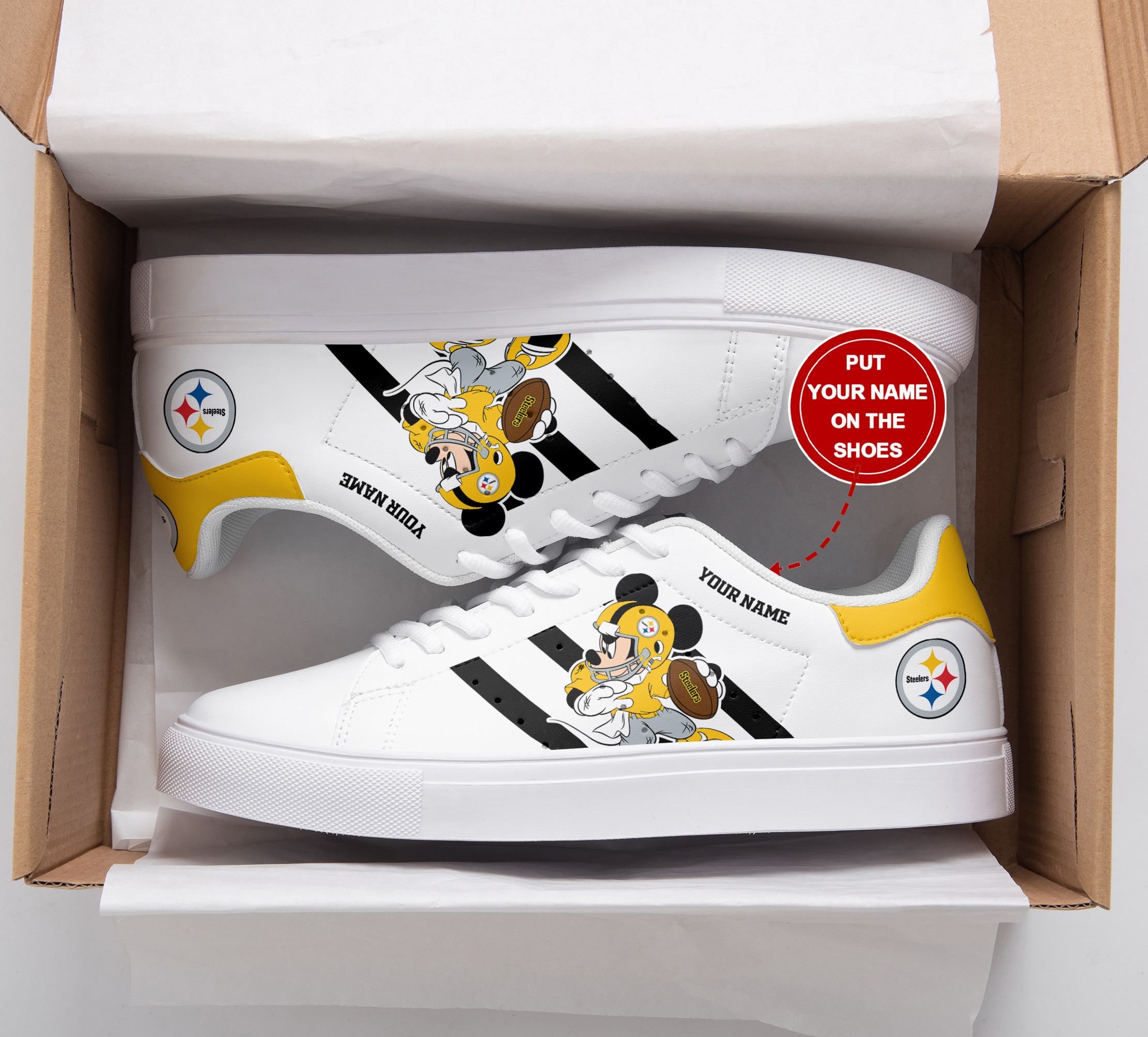 JWFancy Pittsburgh Steelers Skate Stan Shoes Sneakes For Men And Women