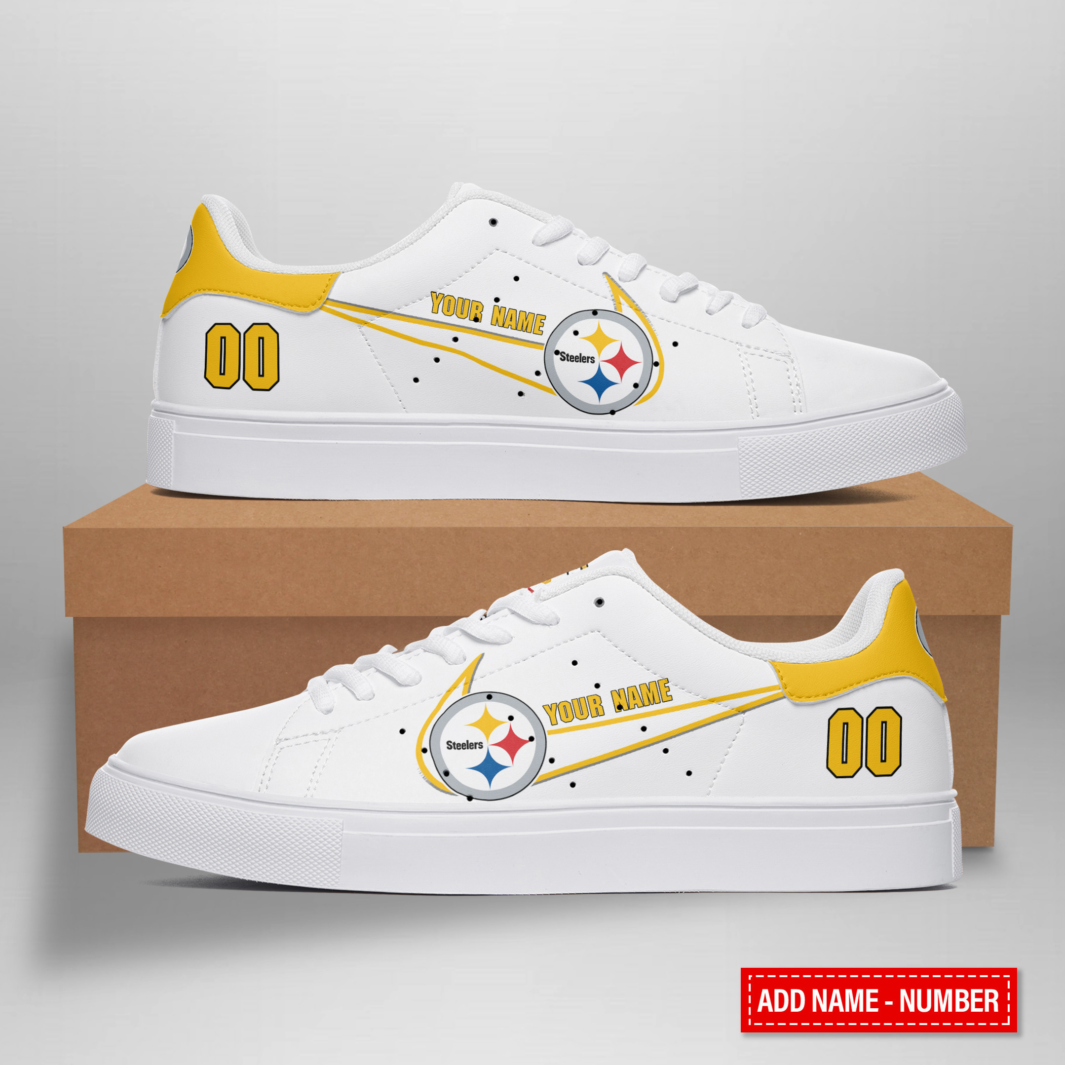 JWFancy Pittsburgh Steelers Skate Stan Shoes Sneakes For Men And Women