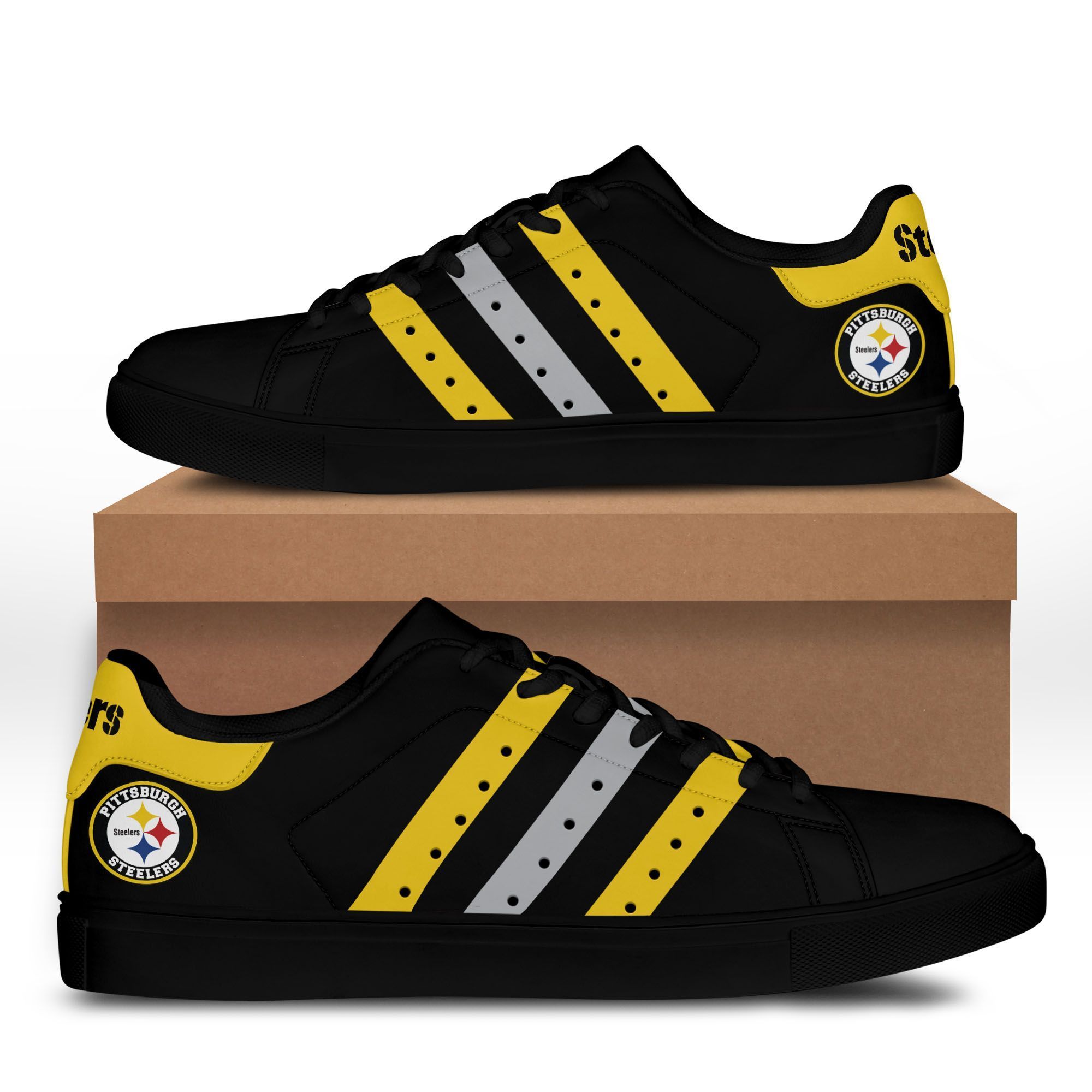 JWFancy Pittsburgh Steelers Skate Stan Shoes Sneakes For Men And Women