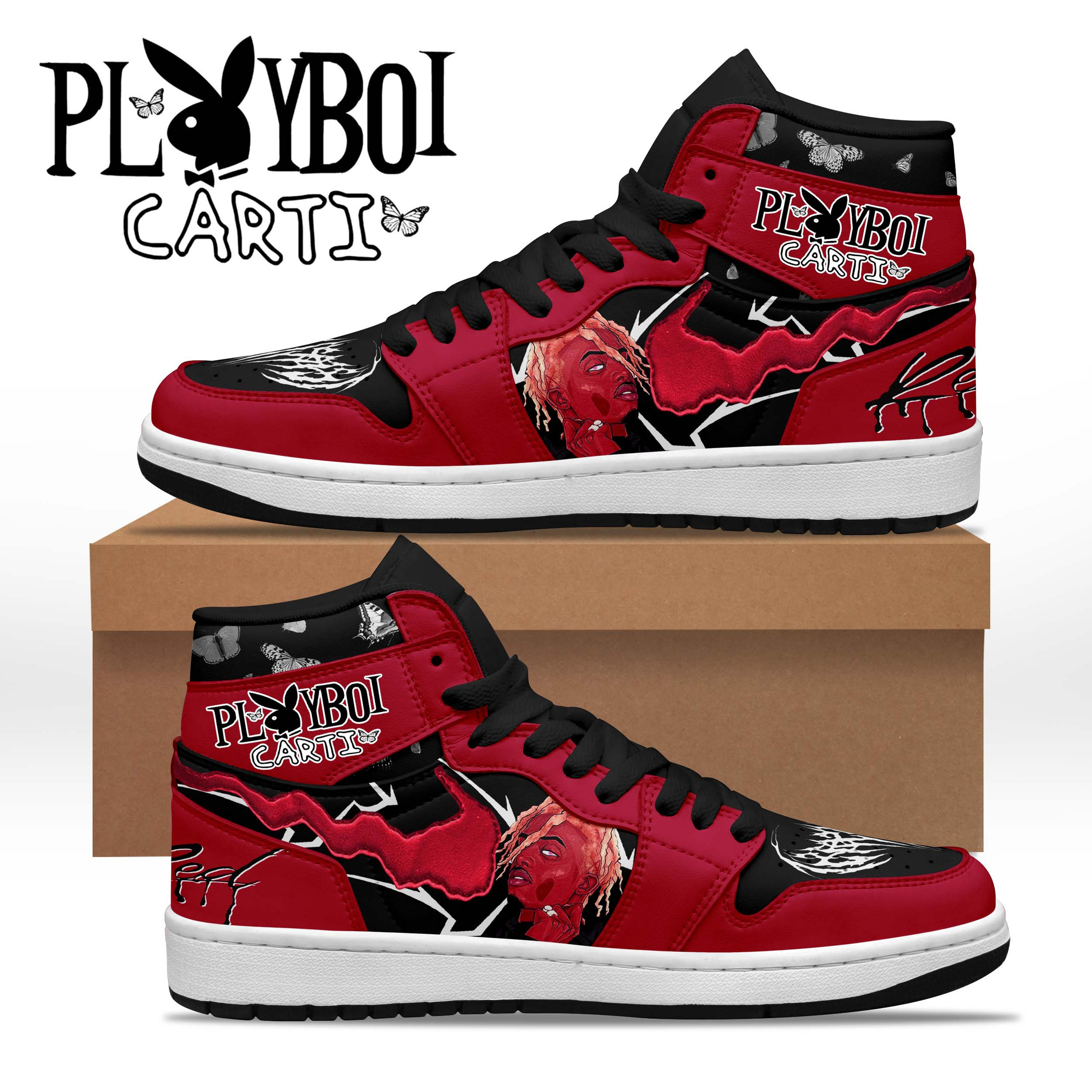 JWFancy Playboi Carti AJ1 High Sneakers Shoes For Men And Women