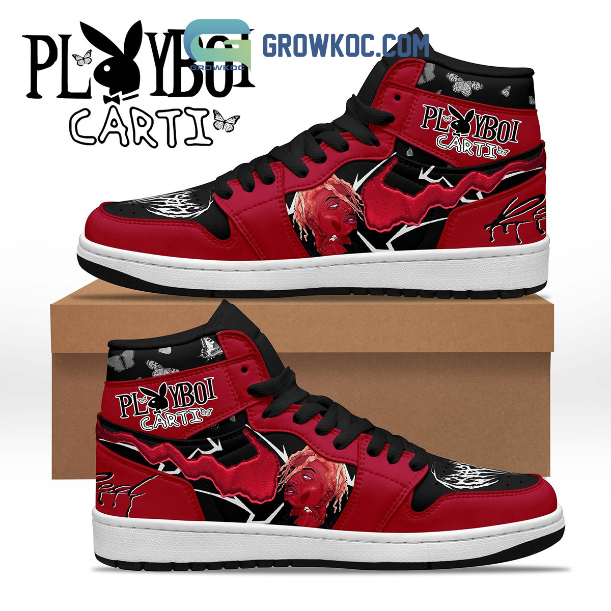 JWFancy Playboi Carti Fan AJ1 High Sneakers Shoes For Men And Women