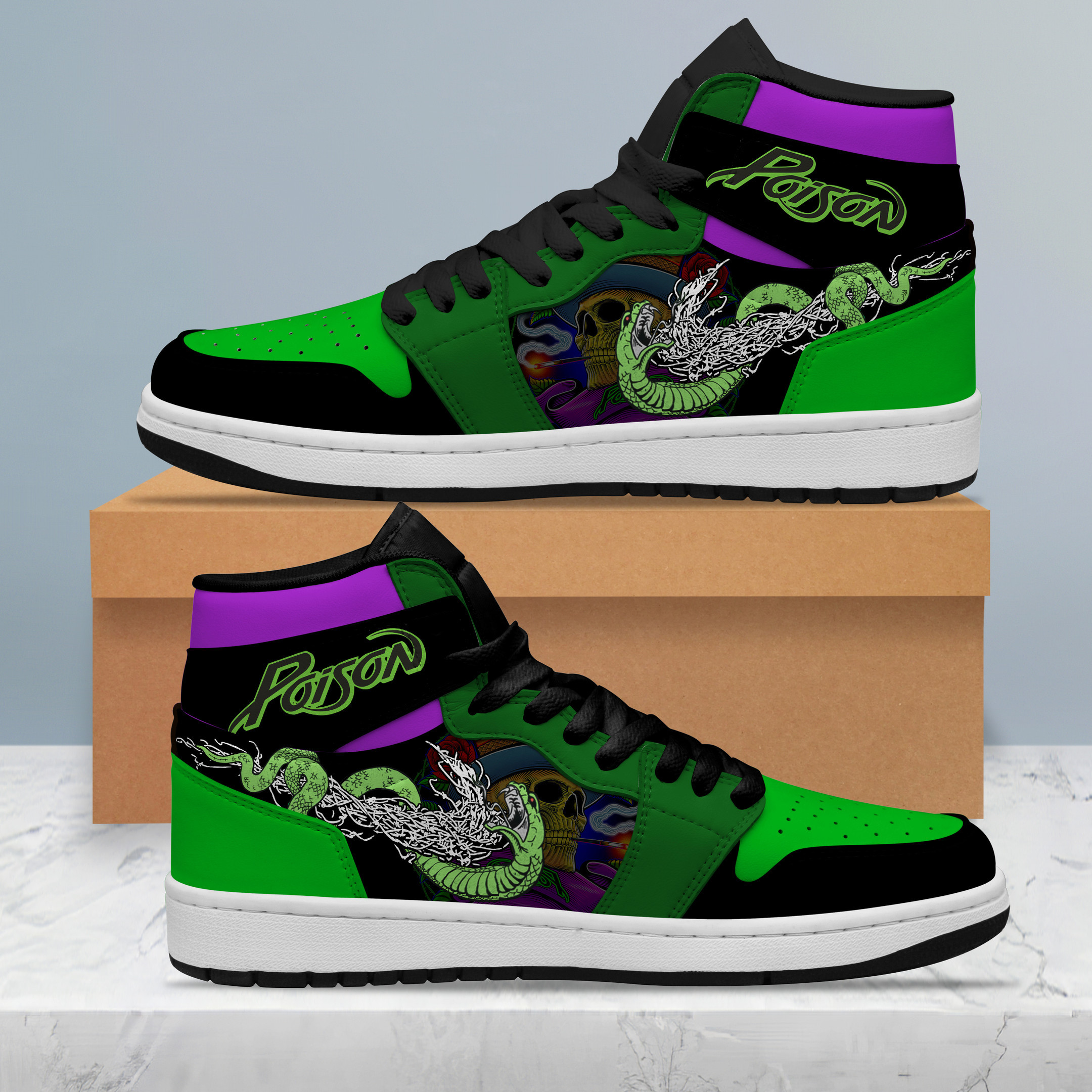 JWFancy Poison AJ1 High Sneakers Shoes For Men And Women