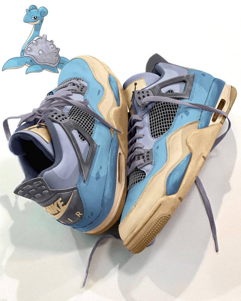 JWFancy Pokemon Lapras AJ4 Sneakers Shoes For Men And Women