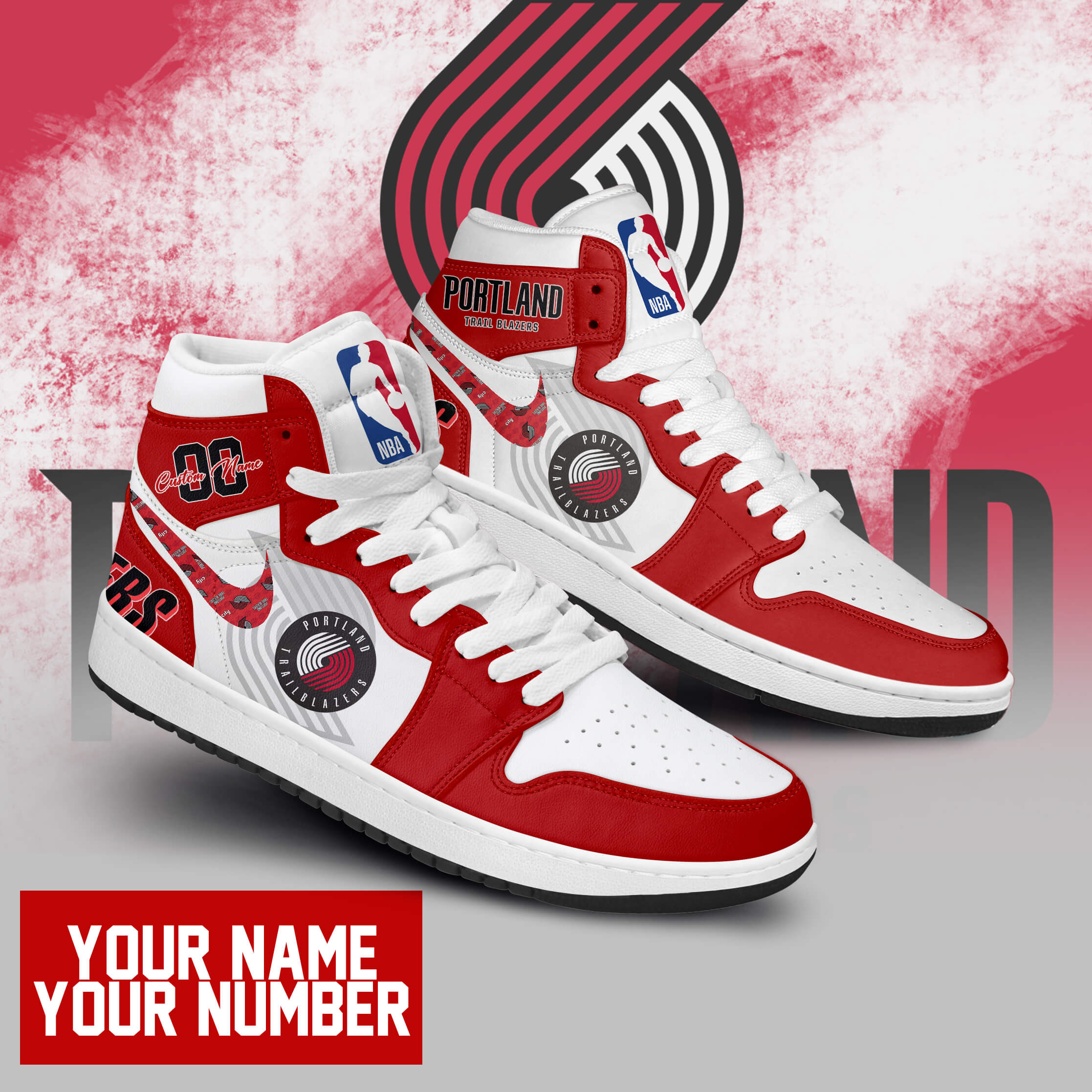 JWFancy Portland Trail Blazers AJ1 High Sneakers Shoes For Men And Women