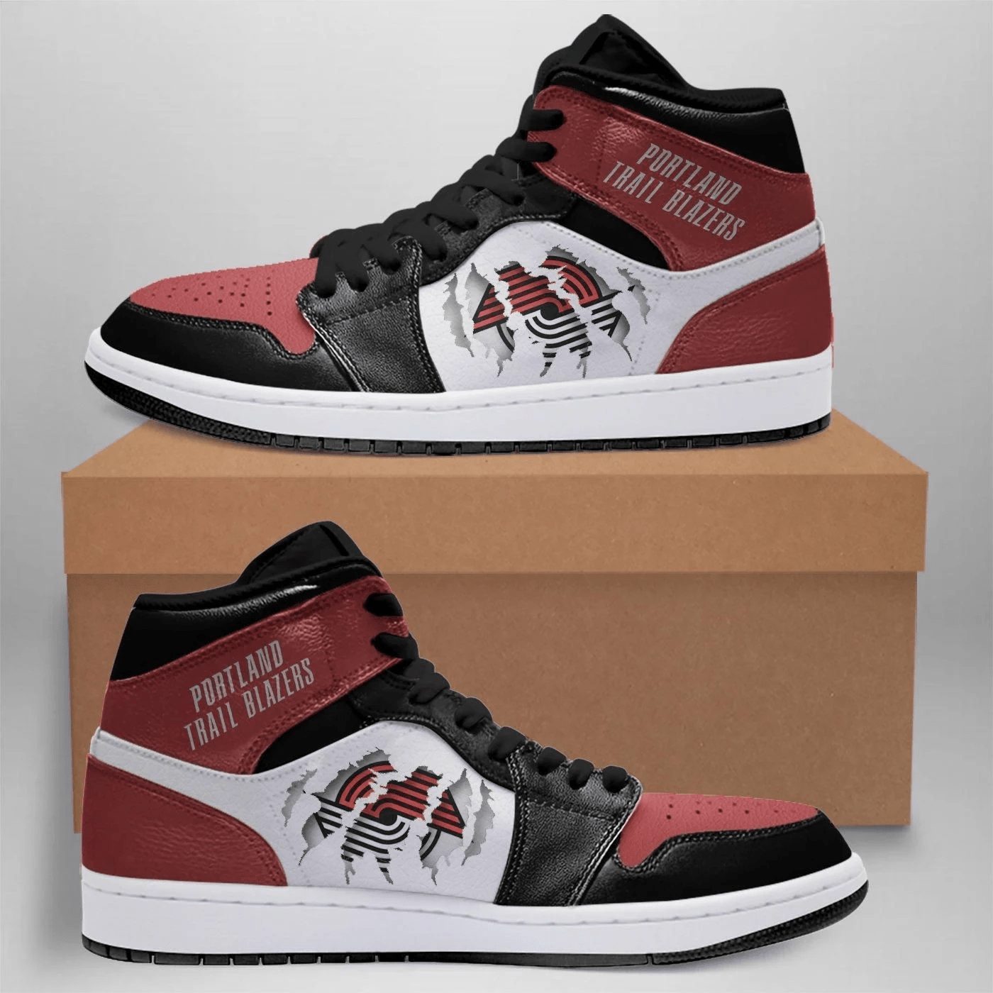 JWFancy Portland Trail Blazers NBA AJ1 High Sneakers Shoes For Men And Women