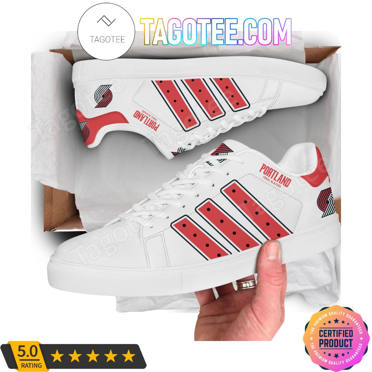 JWFancy Portland Trail Blazers Skate Stan Shoes Sneakes For Men And Women