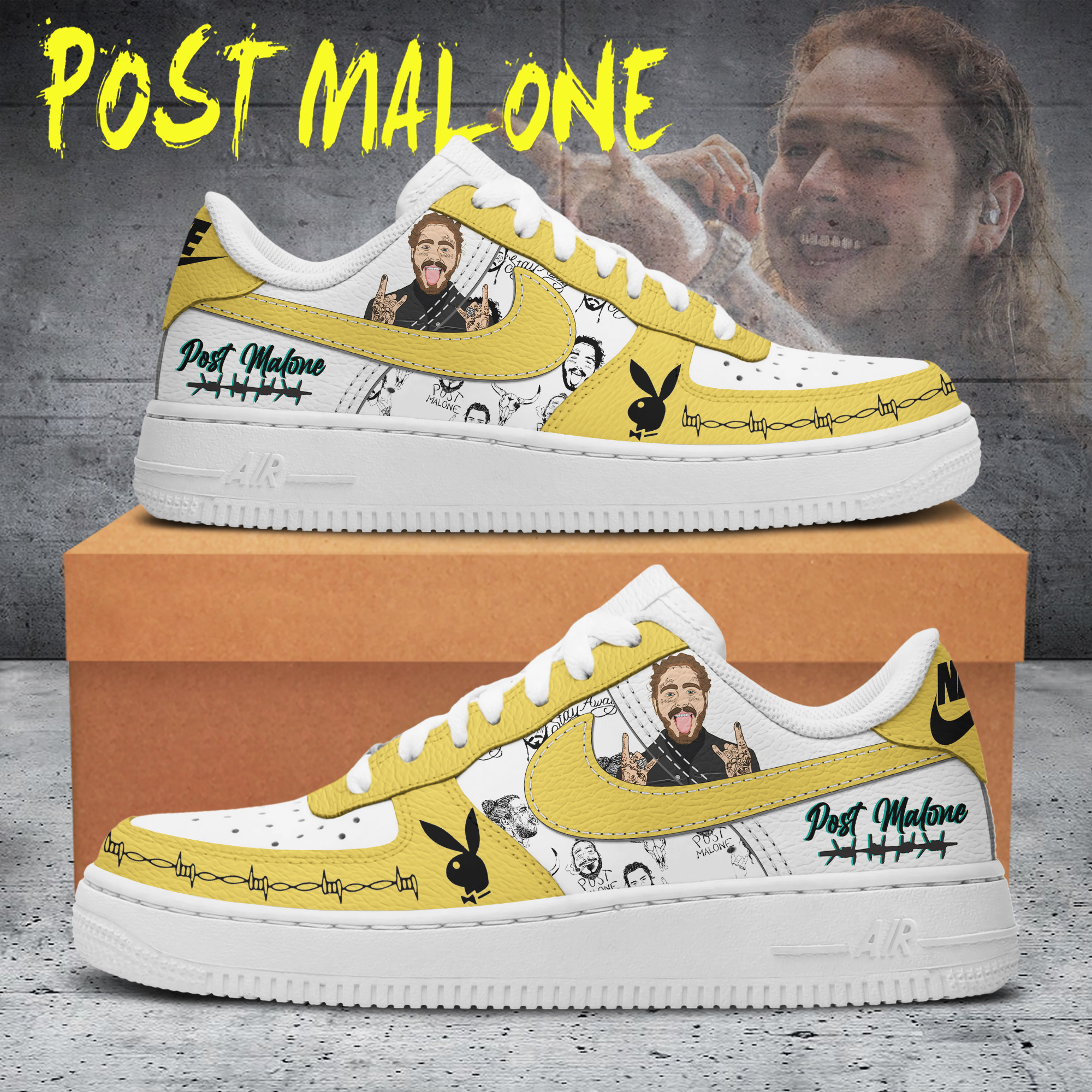 JWFancy Post Malone Air Low-Top Sneakers Shoes For Men And Women