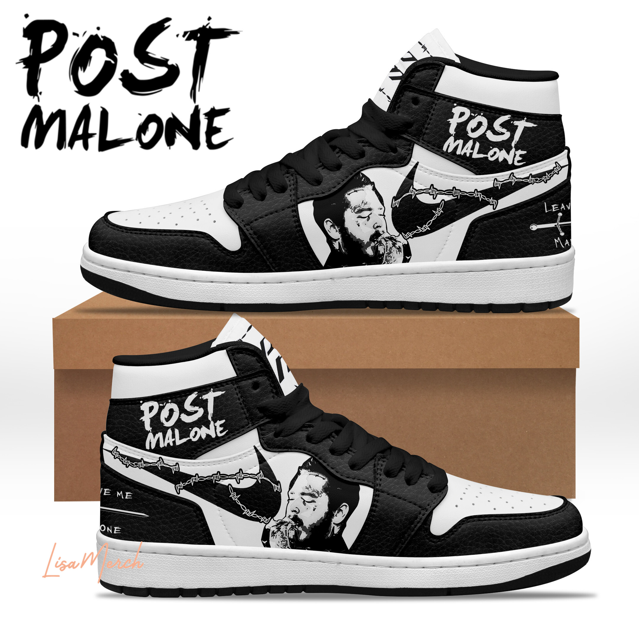 JWFancy Post Malone AJ1 High Sneakers Shoes For Men And Women