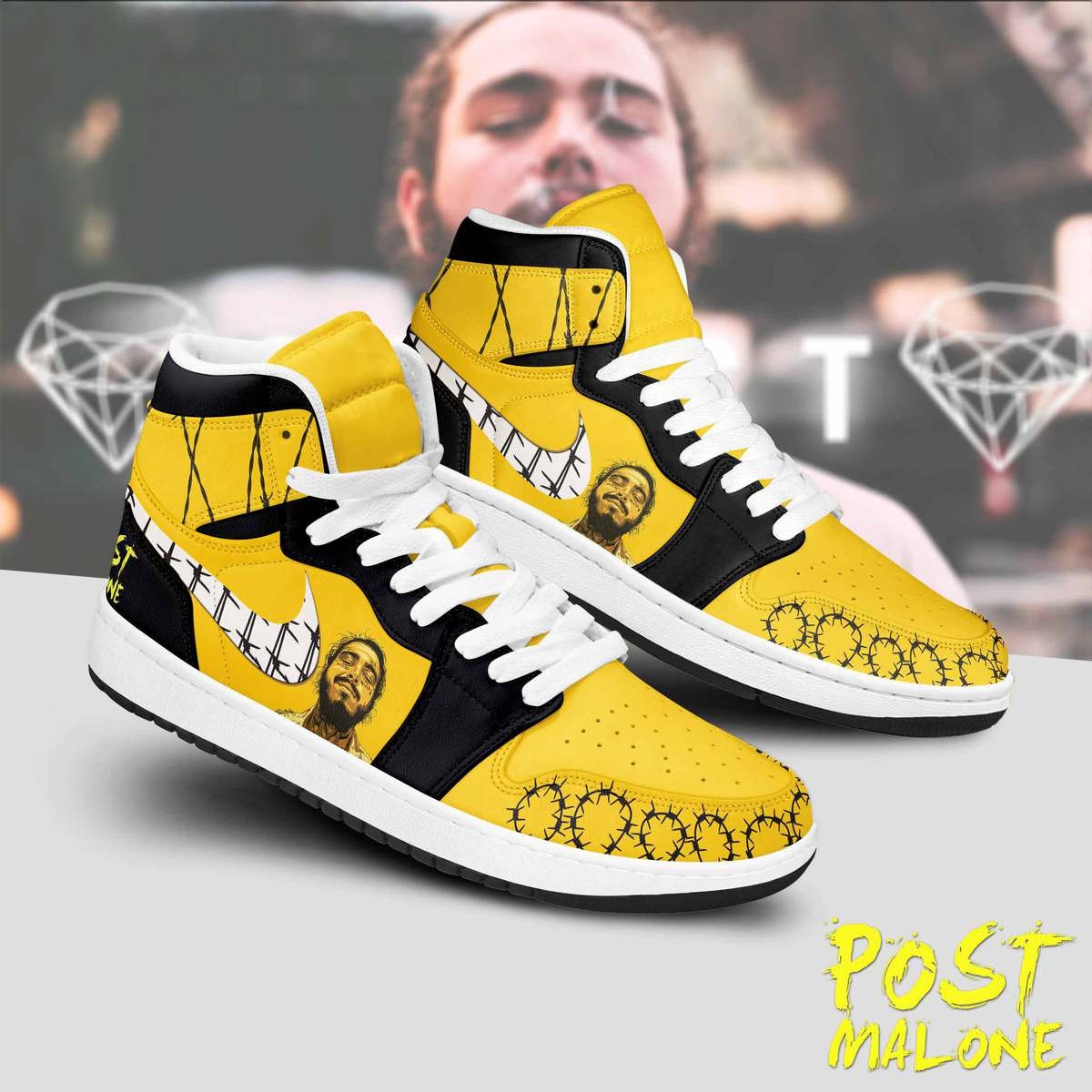 JWFancy Post Malone AJ1 High Sneakers Shoes For Men And Women