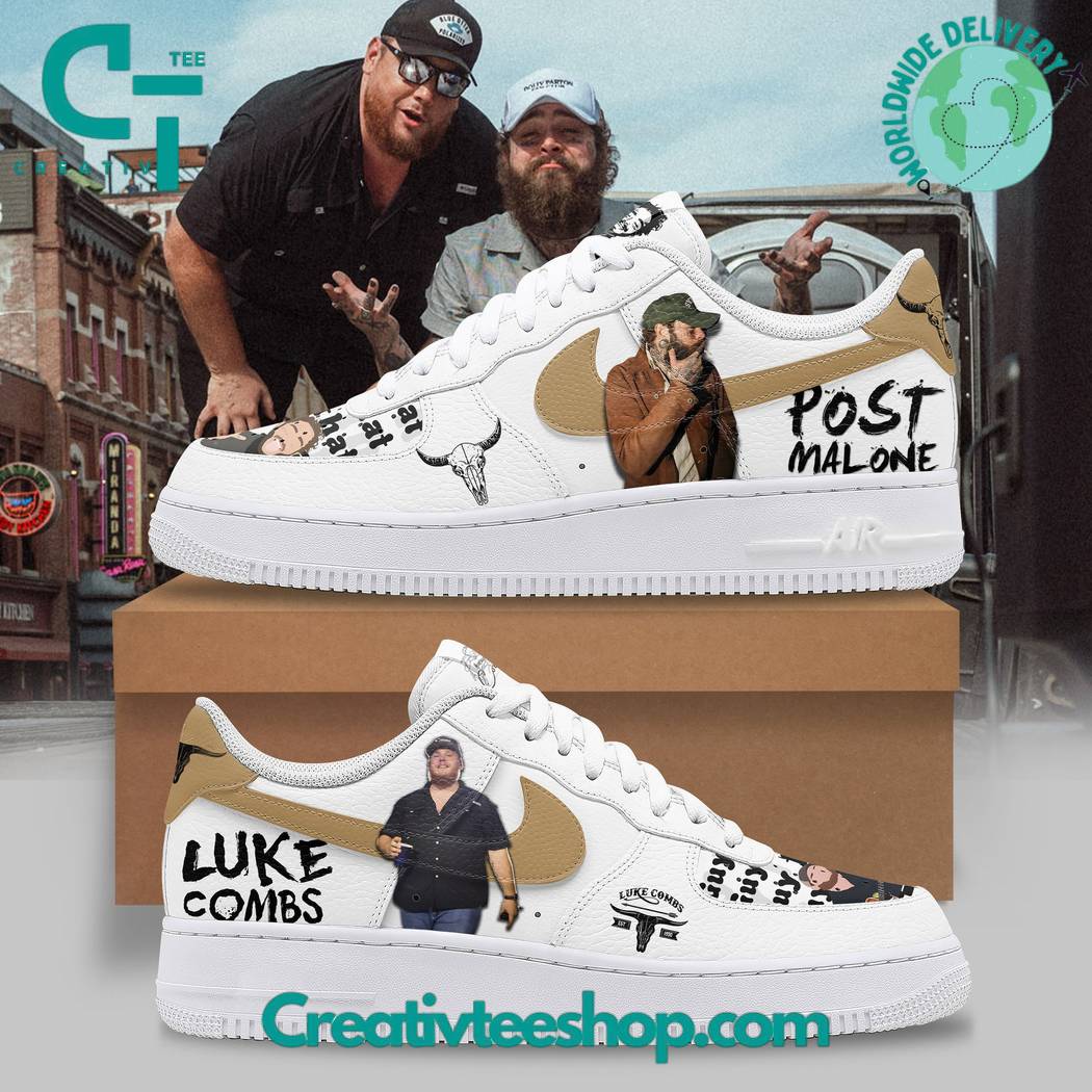 JWFancy Post Malone x Luke Combs Air Low-Top Sneakers Shoes For Men And Women