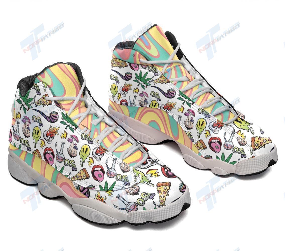 JWFancy Psychedelic Drug Pattern AJ13 Sneakers Shoes For Men And Women