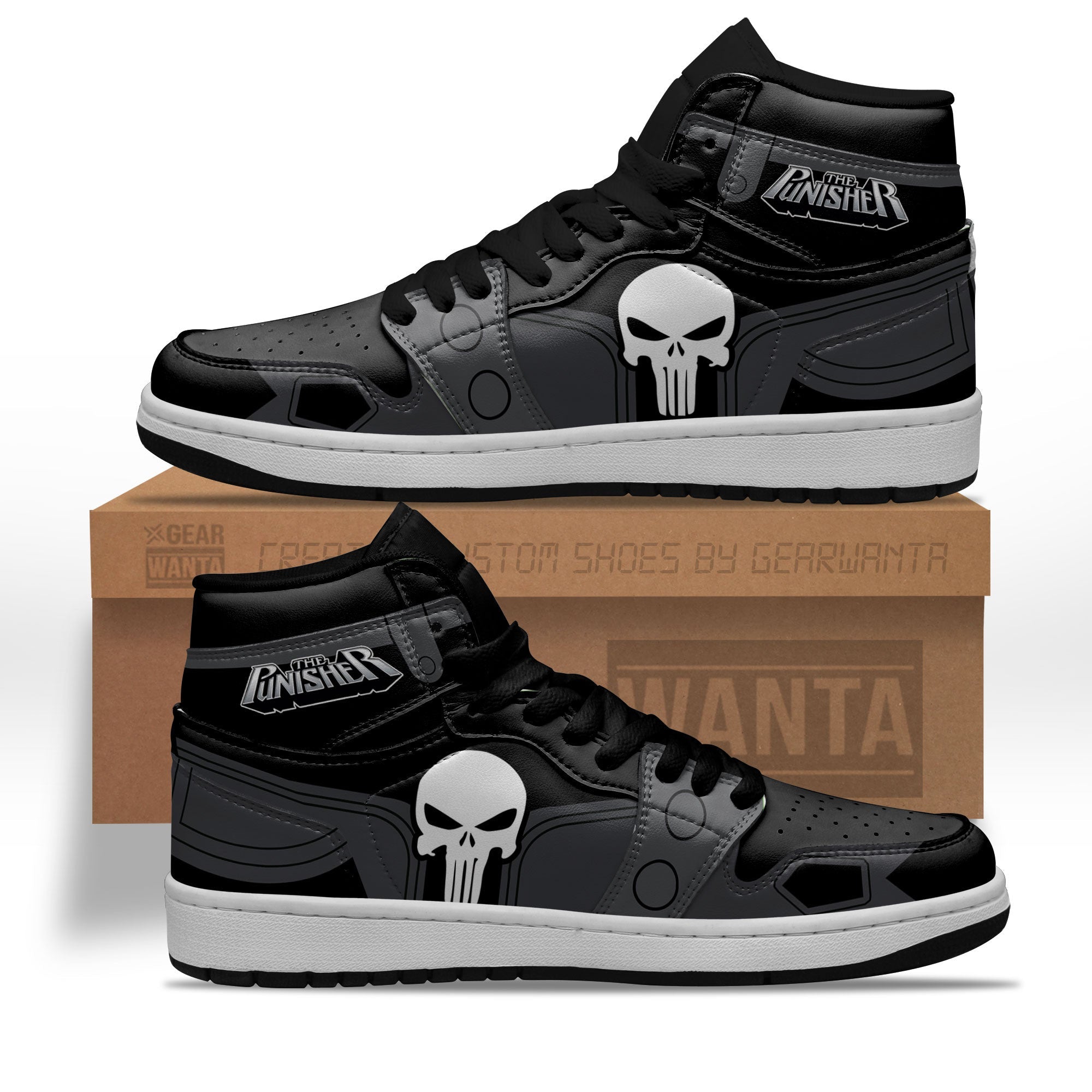 JWFancy Punisher AJ1 High Sneakers Shoes For Men And Women