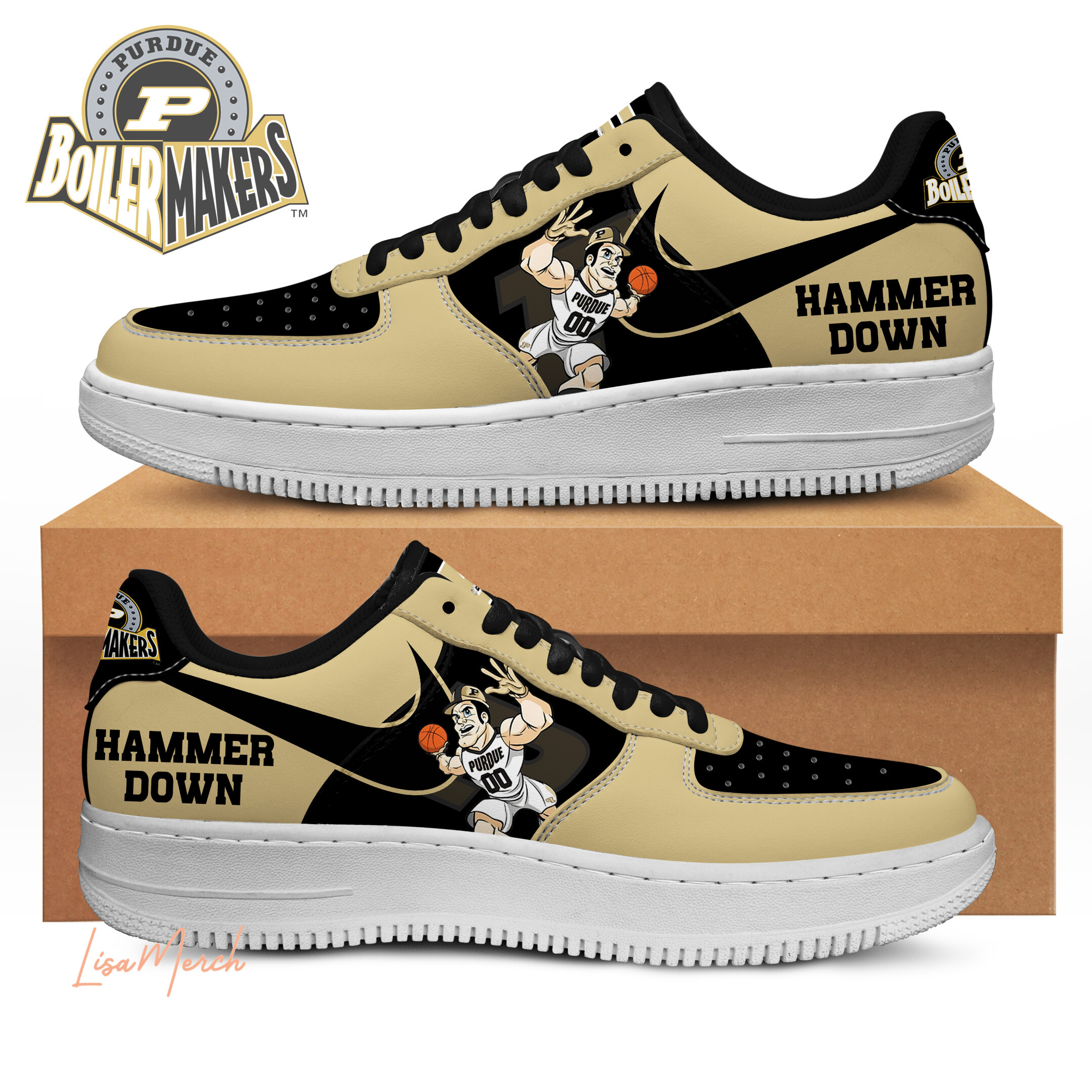 JWFancy Purdue Boilermakers Air Low-Top Sneakers Shoes For Men And Women