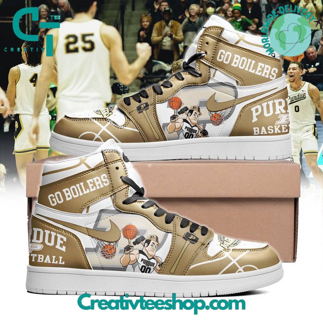 JWFancy Purdue Boilermakers AJ1 High Sneakers Shoes For Men And Women