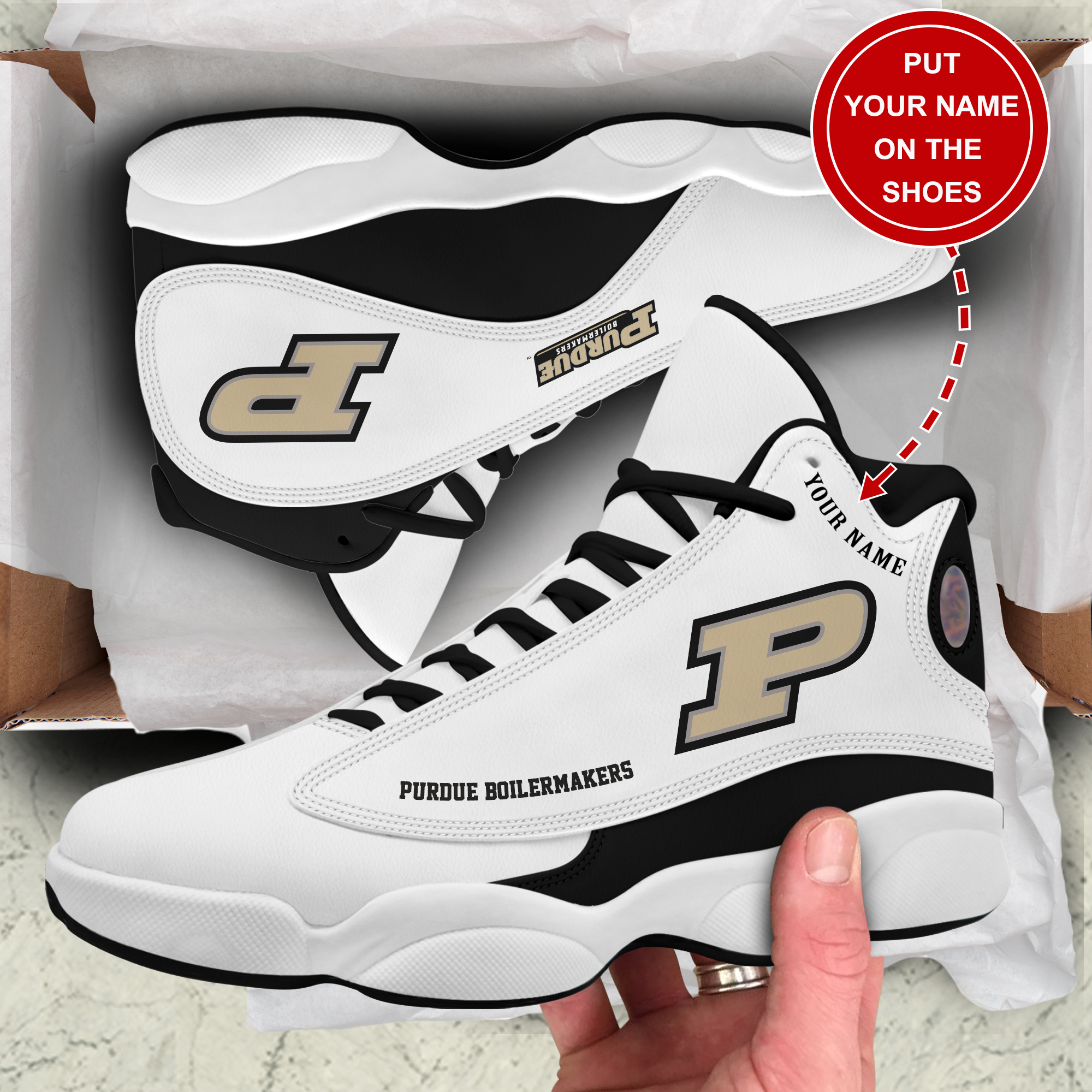 JWFancy Purdue Boilermakers AJ13 Sneakers Shoes For Men And Women