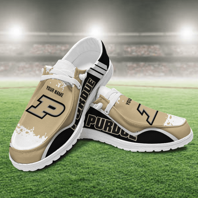 JWFancy Purdue Boilermakers Hey Dude Shoes Wally Men's Lace Up Loafers Comfortable For Men And Women