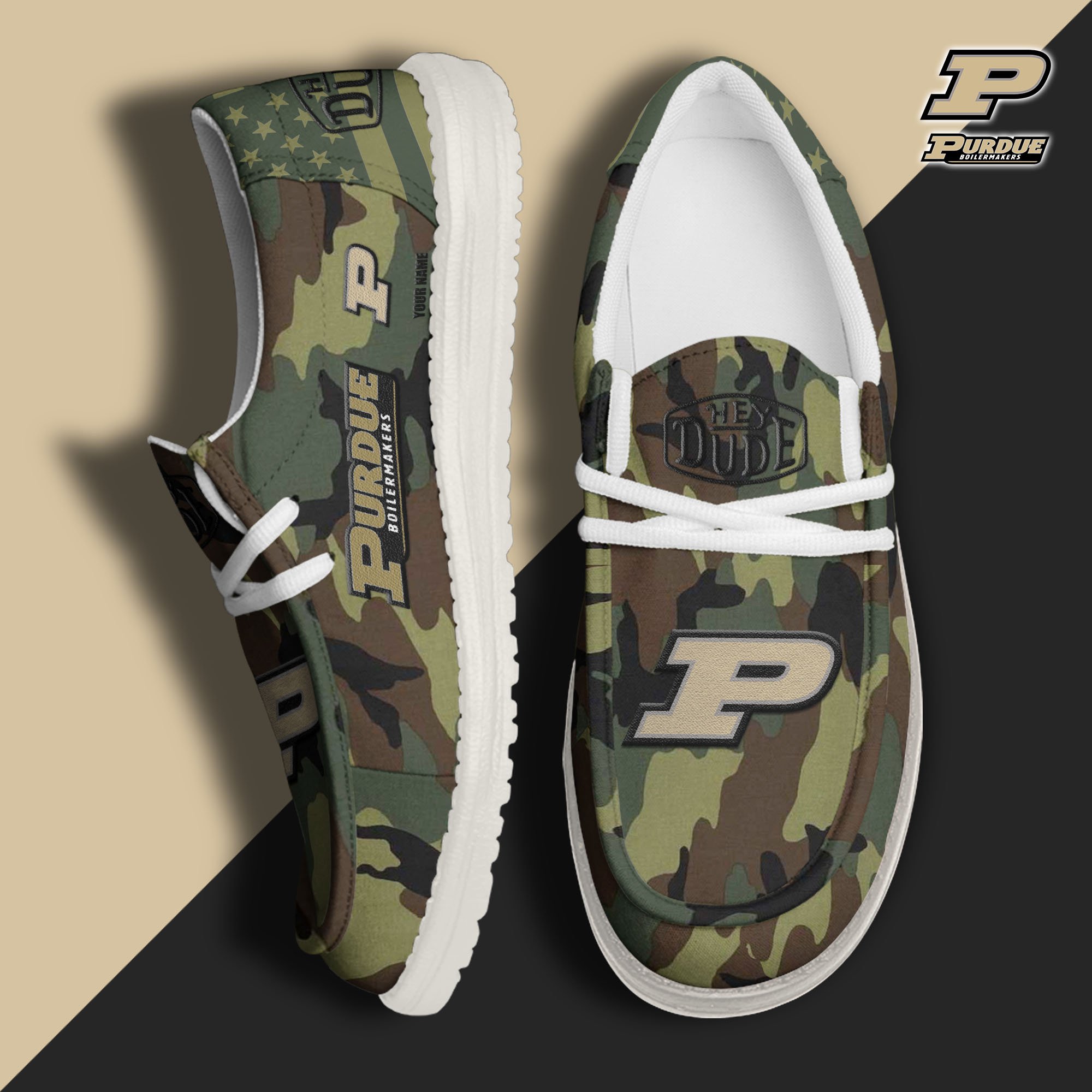 JWFancy Purdue Boilermakers Hey Dude Shoes Wally Men's Lace Up Loafers Comfortable For Men And Women
