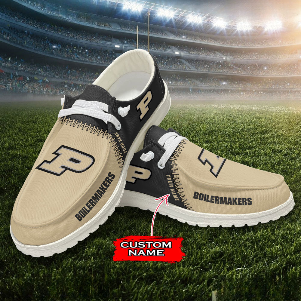 JWFancy Purdue Boilermakers Hey Dude Shoes Wally Men's Lace Up Loafers Comfortable For Men And Women
