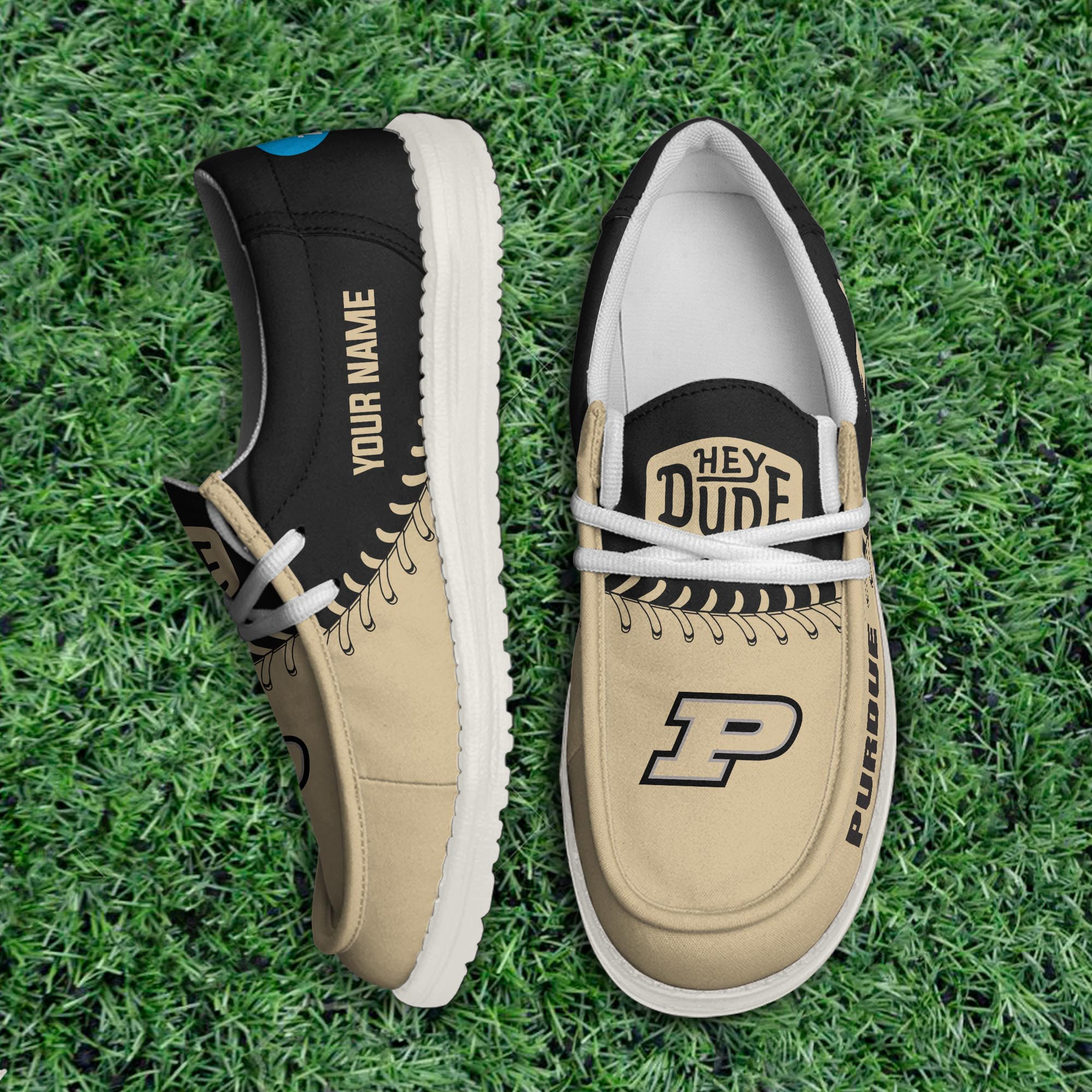 JWFancy Purdue Boilermakers Hey Dude Shoes Wally Men's Lace Up Loafers Comfortable For Men And Women