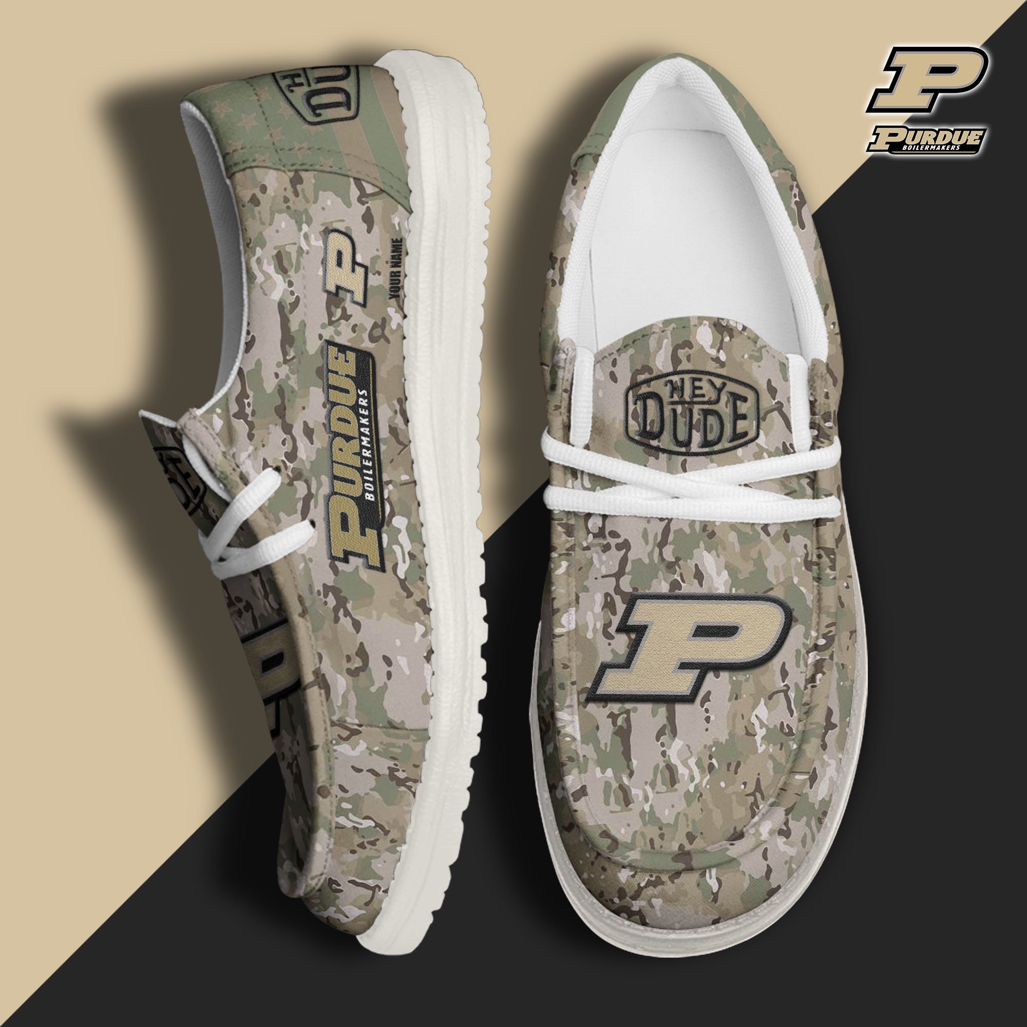 JWFancy Purdue Boilermakers Hey Dude Shoes Wally Men's Lace Up Loafers Comfortable For Men And Women