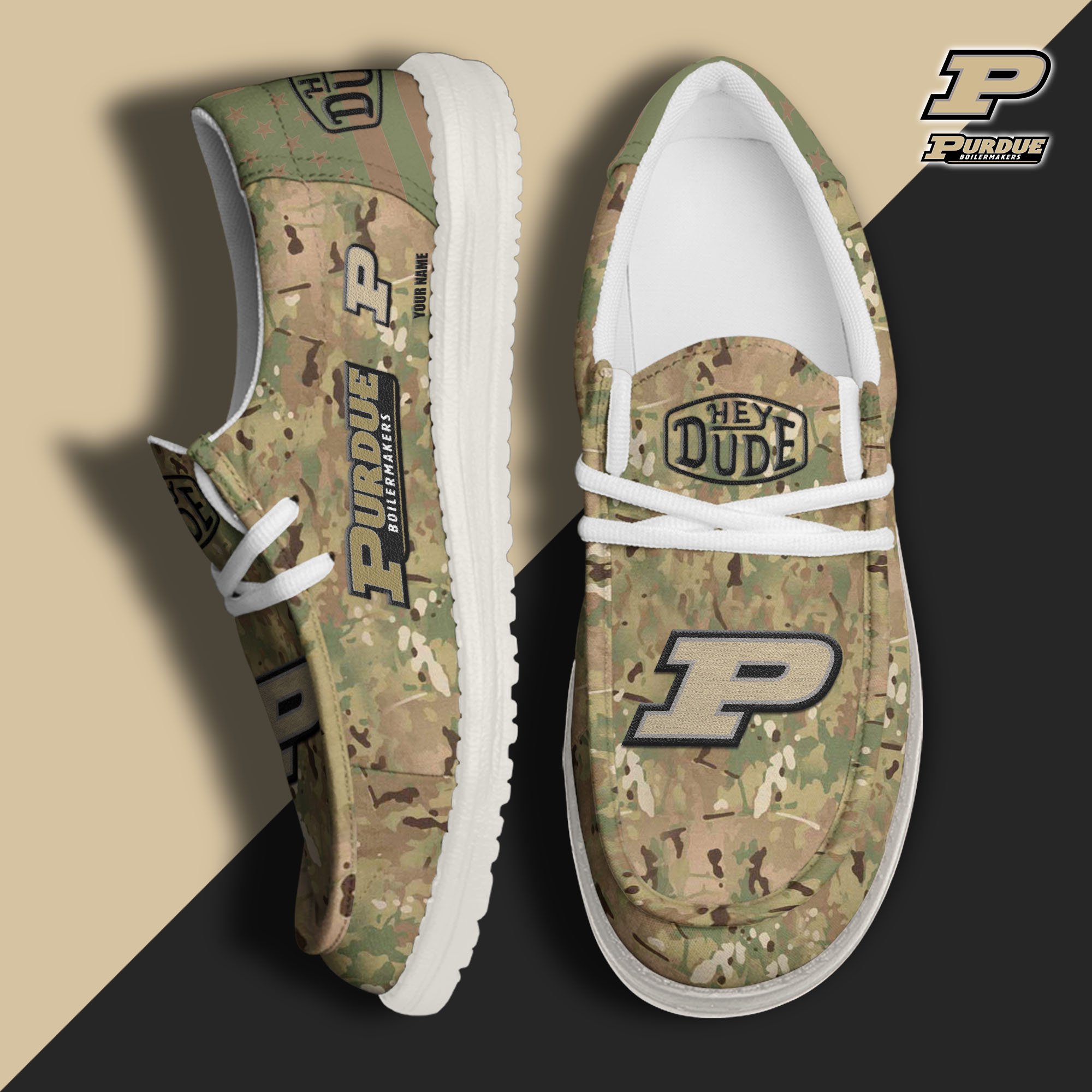 JWFancy Purdue Boilermakers Hey Dude Shoes Wally Men's Lace Up Loafers Comfortable For Men And Women