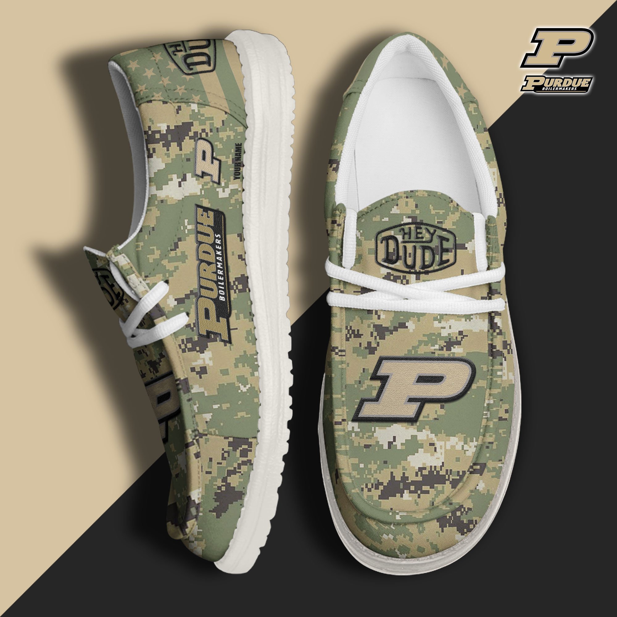 JWFancy Purdue Boilermakers Hey Dude Shoes Wally Men's Lace Up Loafers Comfortable For Men And Women