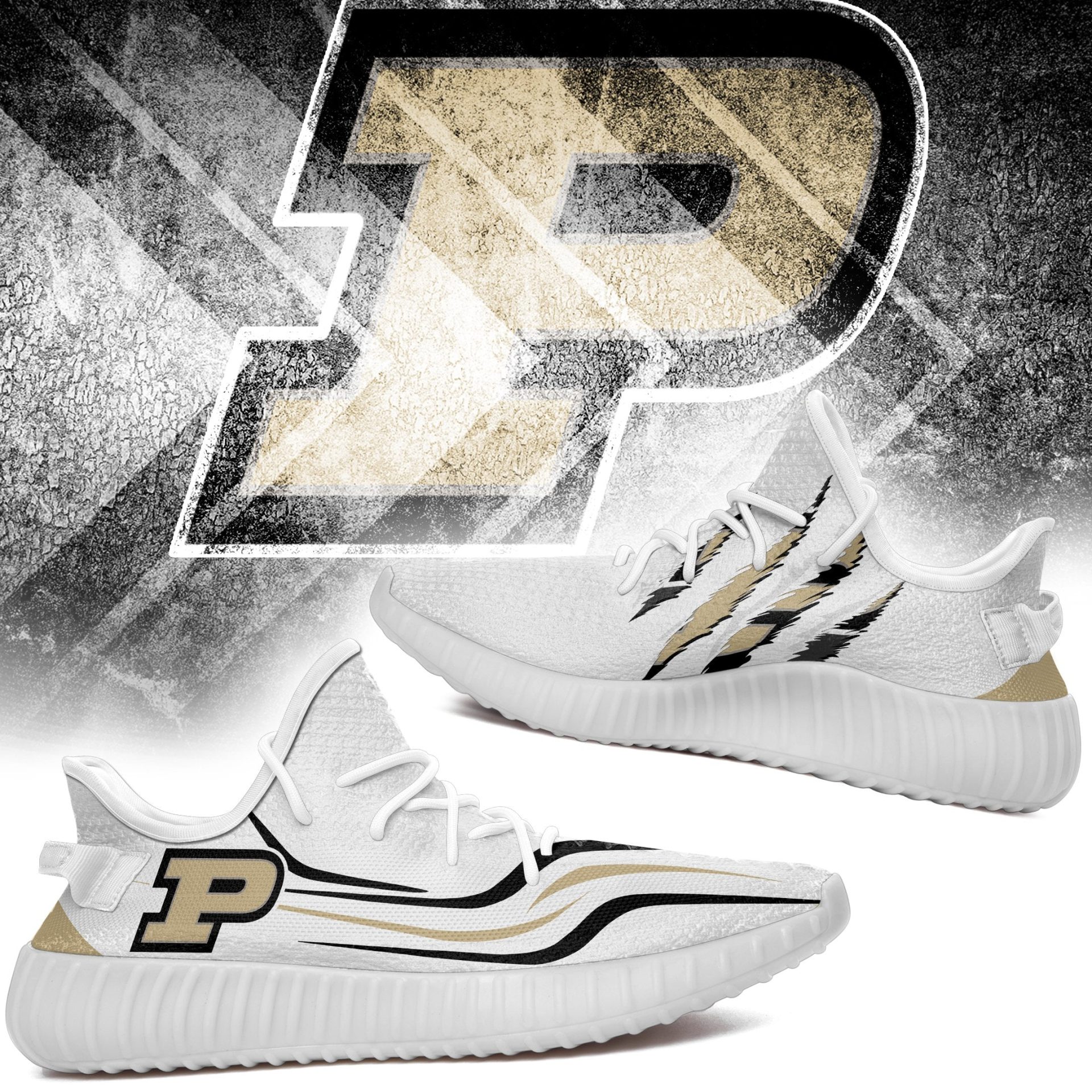 JWFancy Purdue Boilermakers Yeezy Boost Shoes For Men And Women