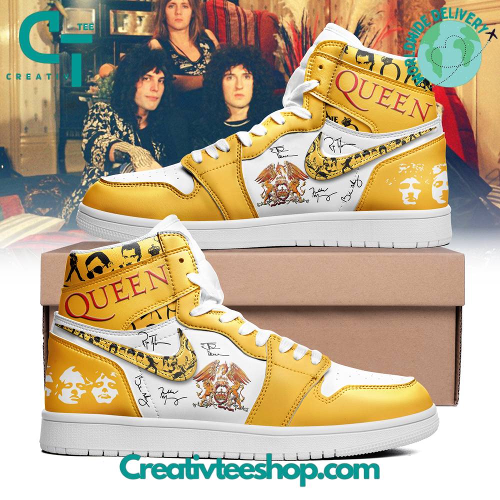 JWFancy Queen Gold AJ1 High Sneakers Shoes For Men And Women