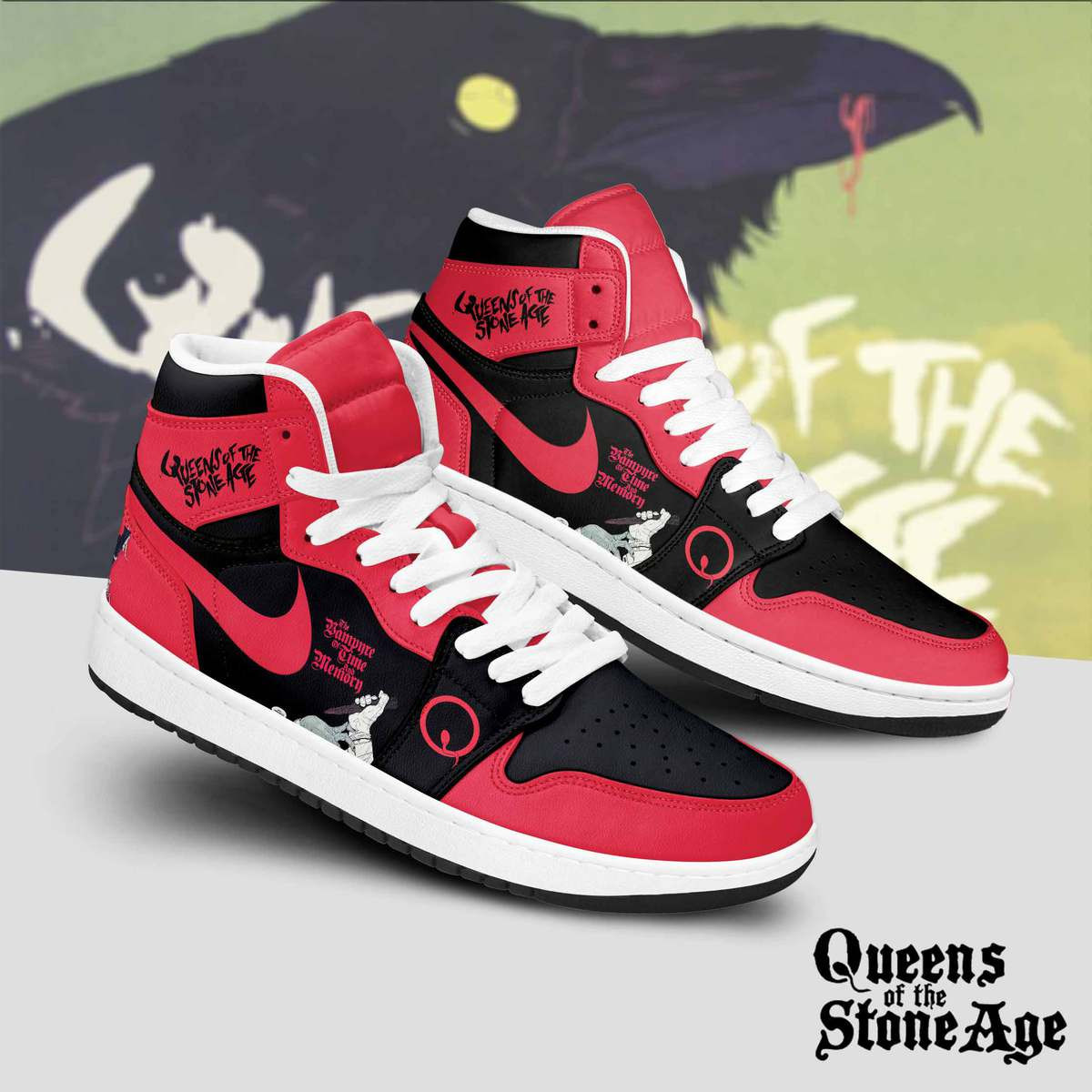 JWFancy Queens Of The Stone Age AJ1 High Sneakers Shoes For Men And Women