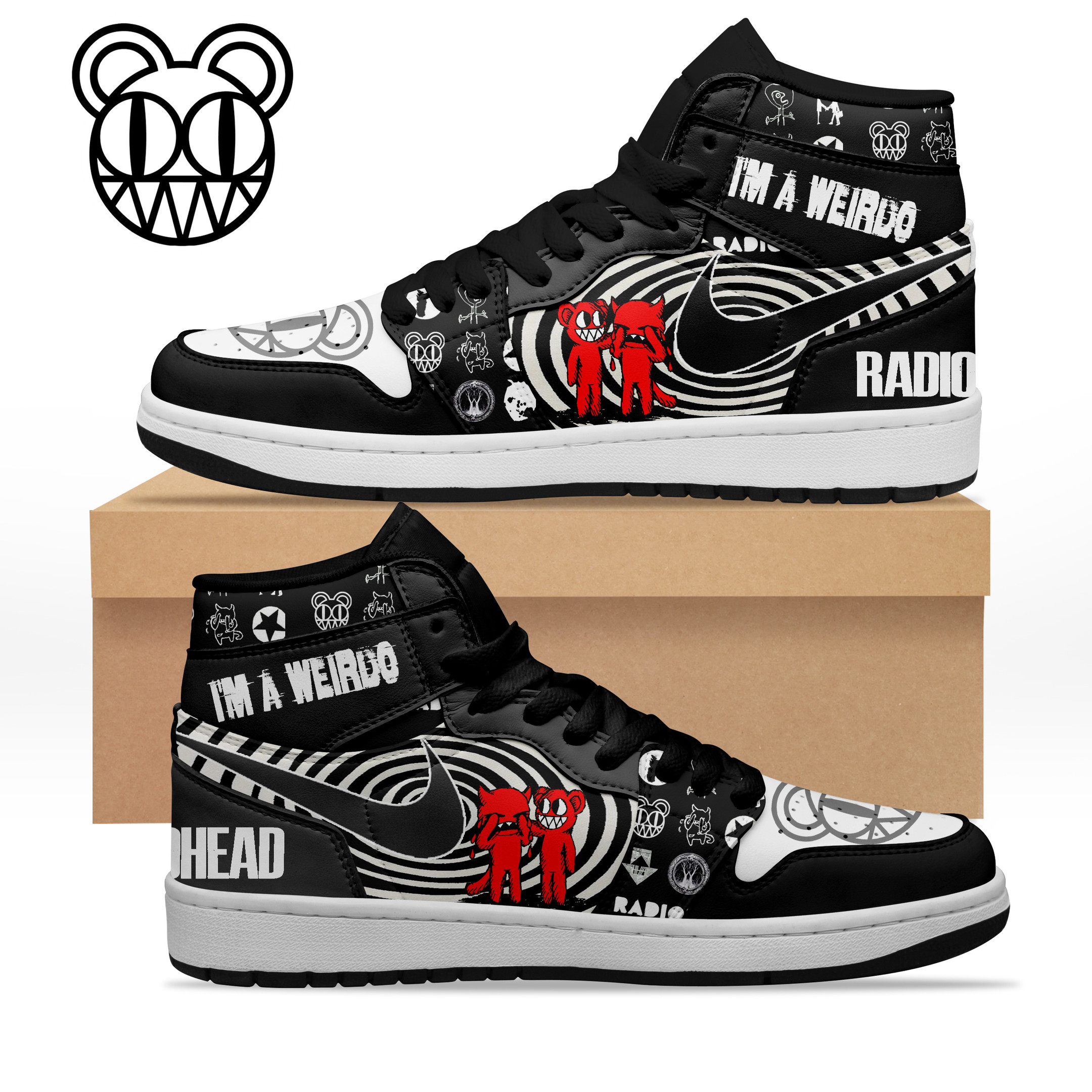 JWFancy Radiohead AJ1 High Sneakers Shoes For Men And Women