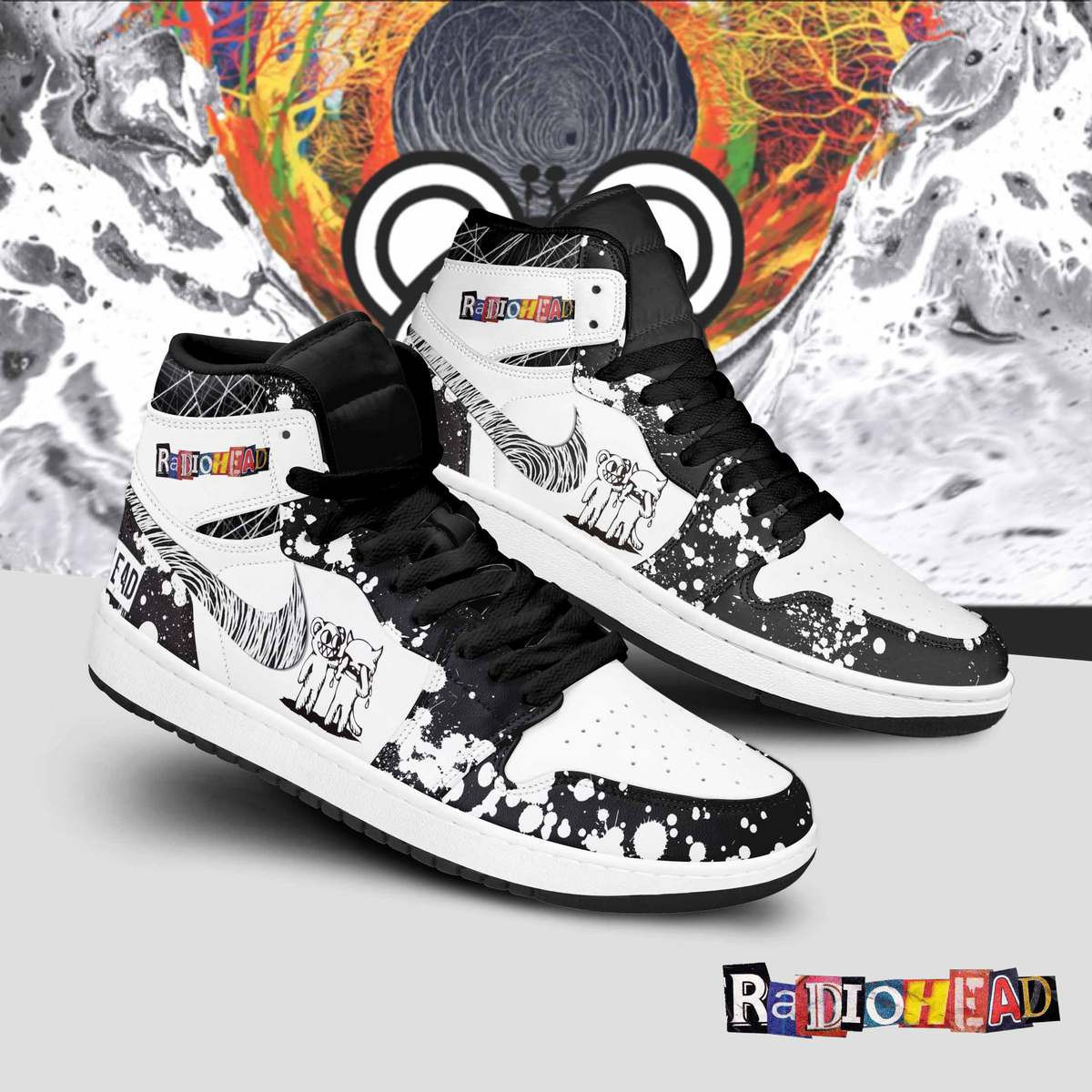 JWFancy Radiohead AJ1 High Sneakers Shoes For Men And Women