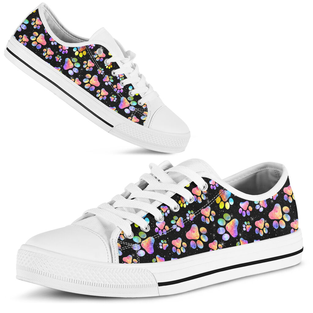 JWFancy Rainbow Paws Dog Low Top Canvas Sneakers Shoes For Men And Women