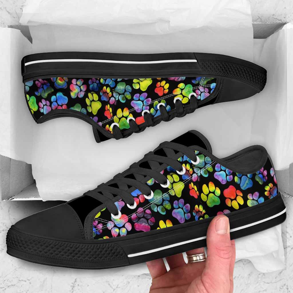 JWFancy Rainbow Paws Dog Low Top Canvas Sneakers Shoes For Men And Women