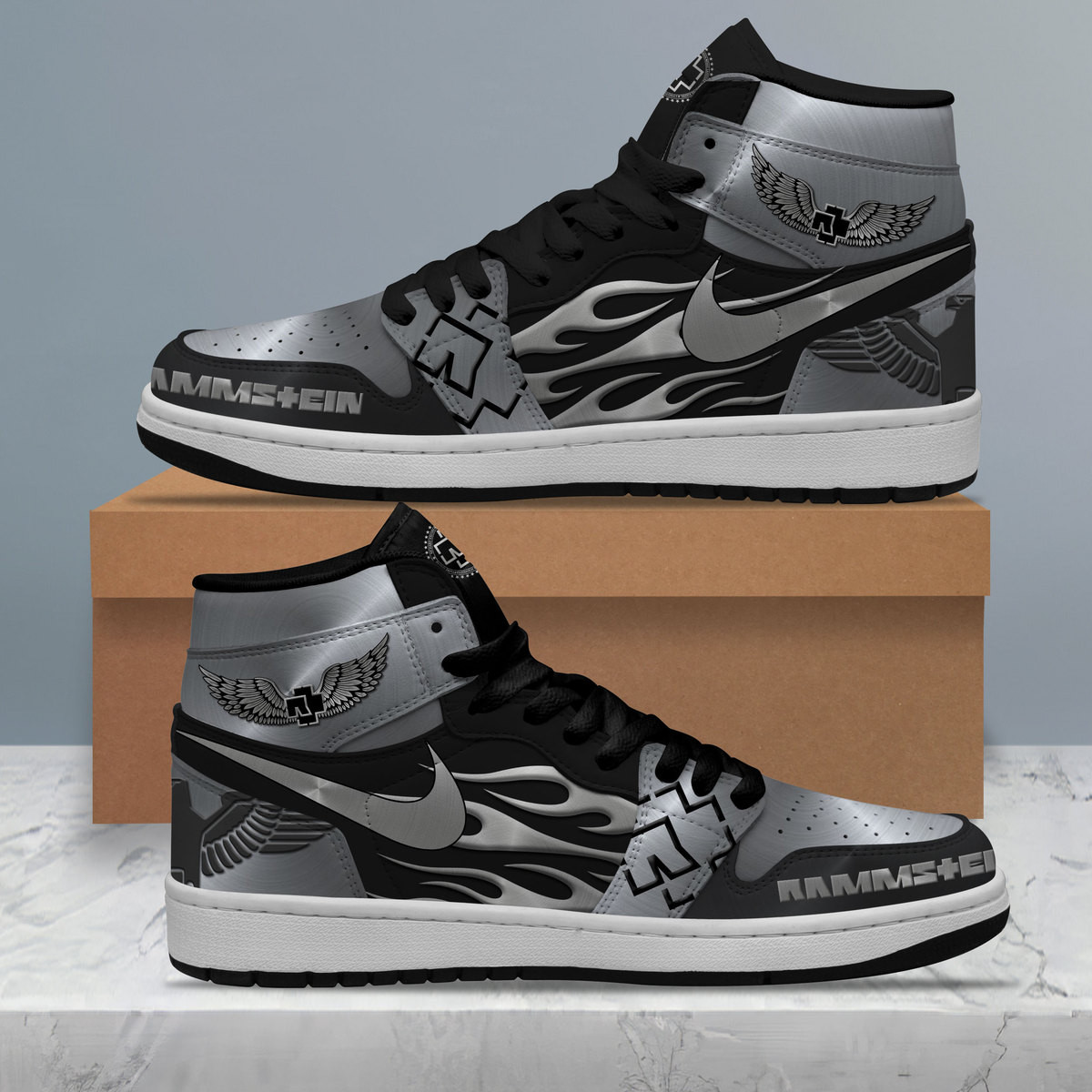 JWFancy Rammstein AJ1 High Sneakers Shoes For Men And Women