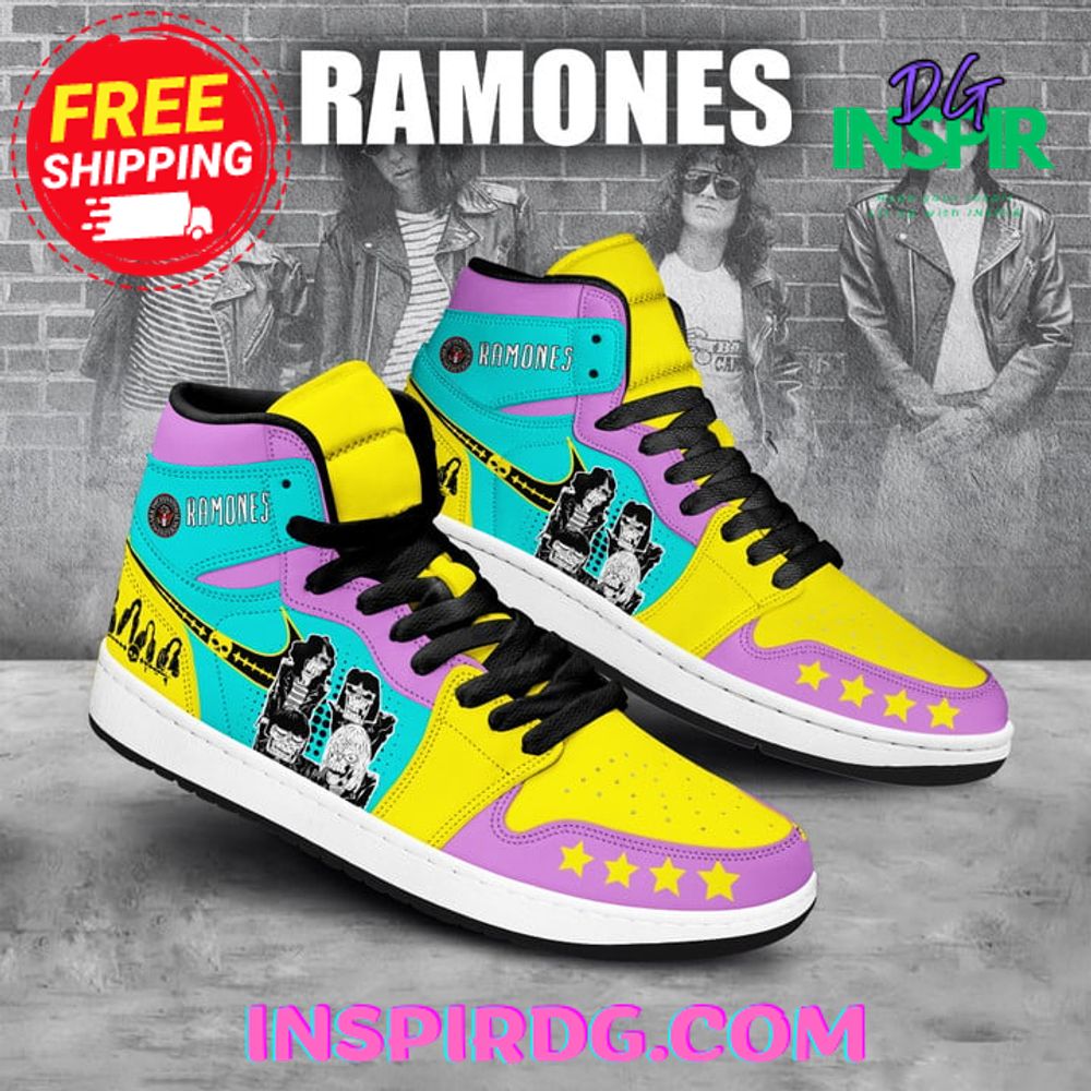 JWFancy Ramones Bang Star AJ1 High Sneakers Shoes For Men And Women