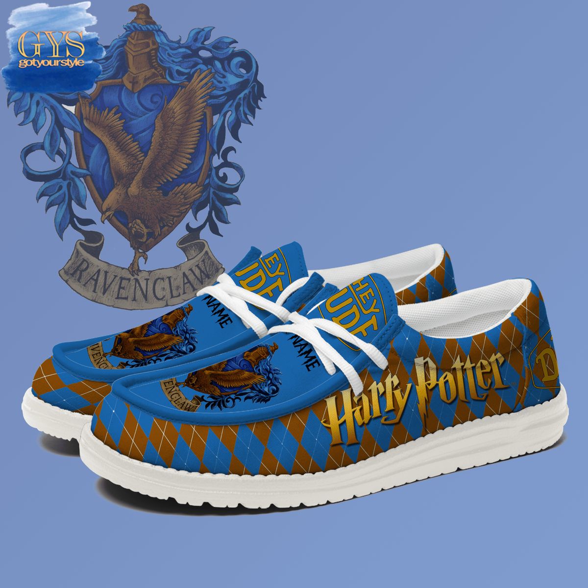 JWFancy Ravenclaw House Hey Dude Shoes Wally Men's Lace Up Loafers Comfortable For Men And Women