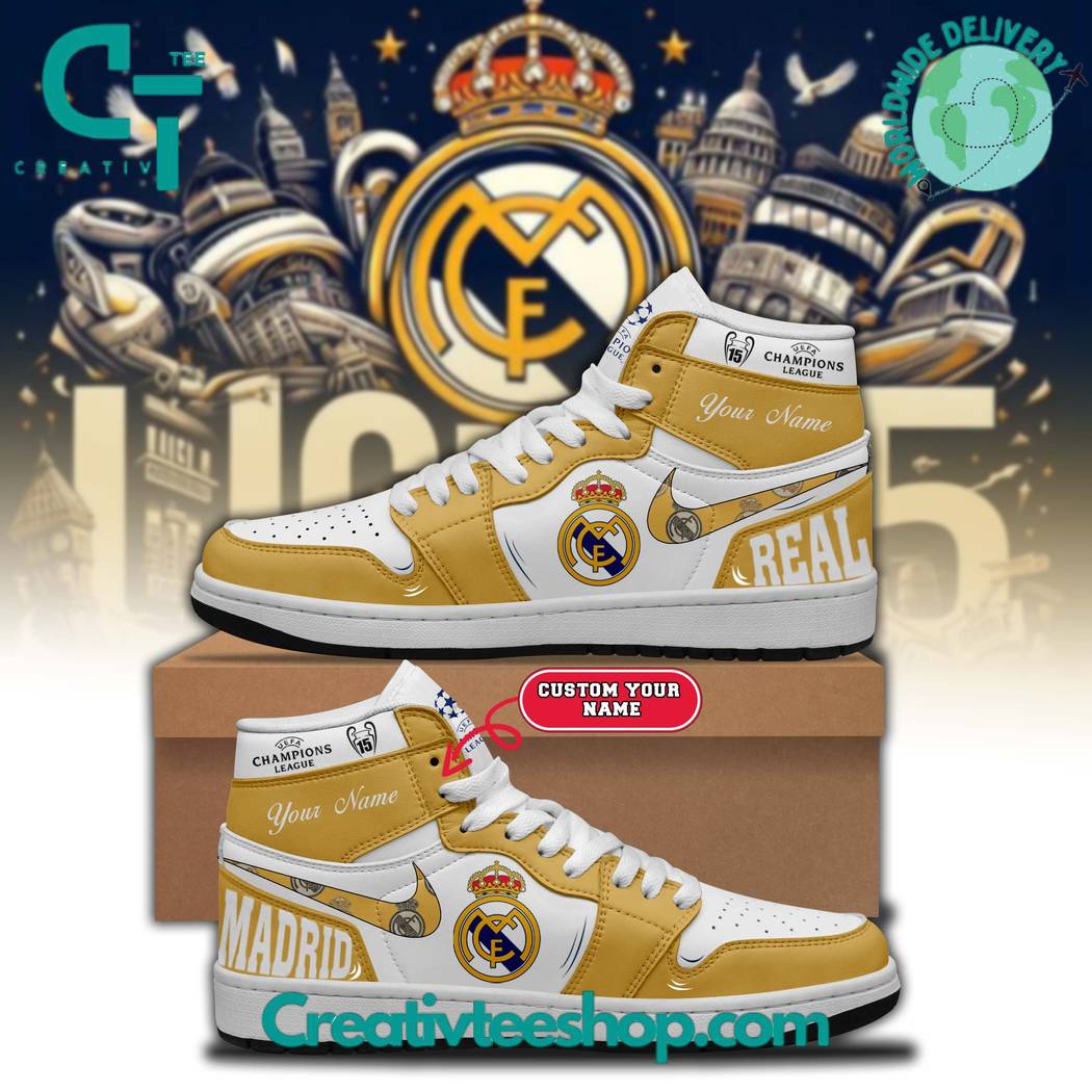 JWFancy Real Madrid AJ1 High Sneakers Shoes For Men And Women