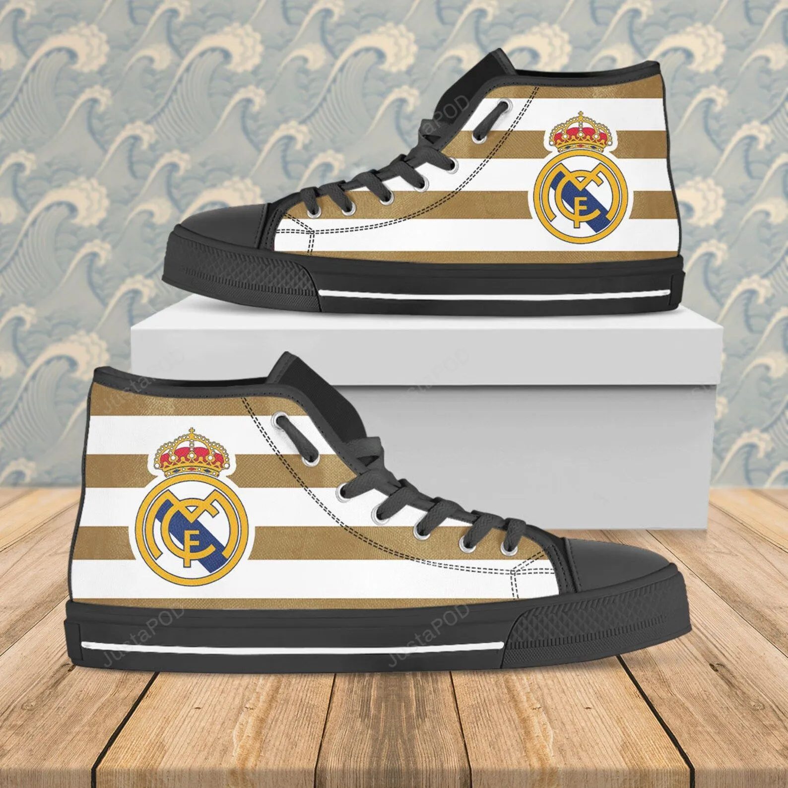 JWFancy Real Madrid CF High Top Canvas Sneakers Shoes For Men And Women