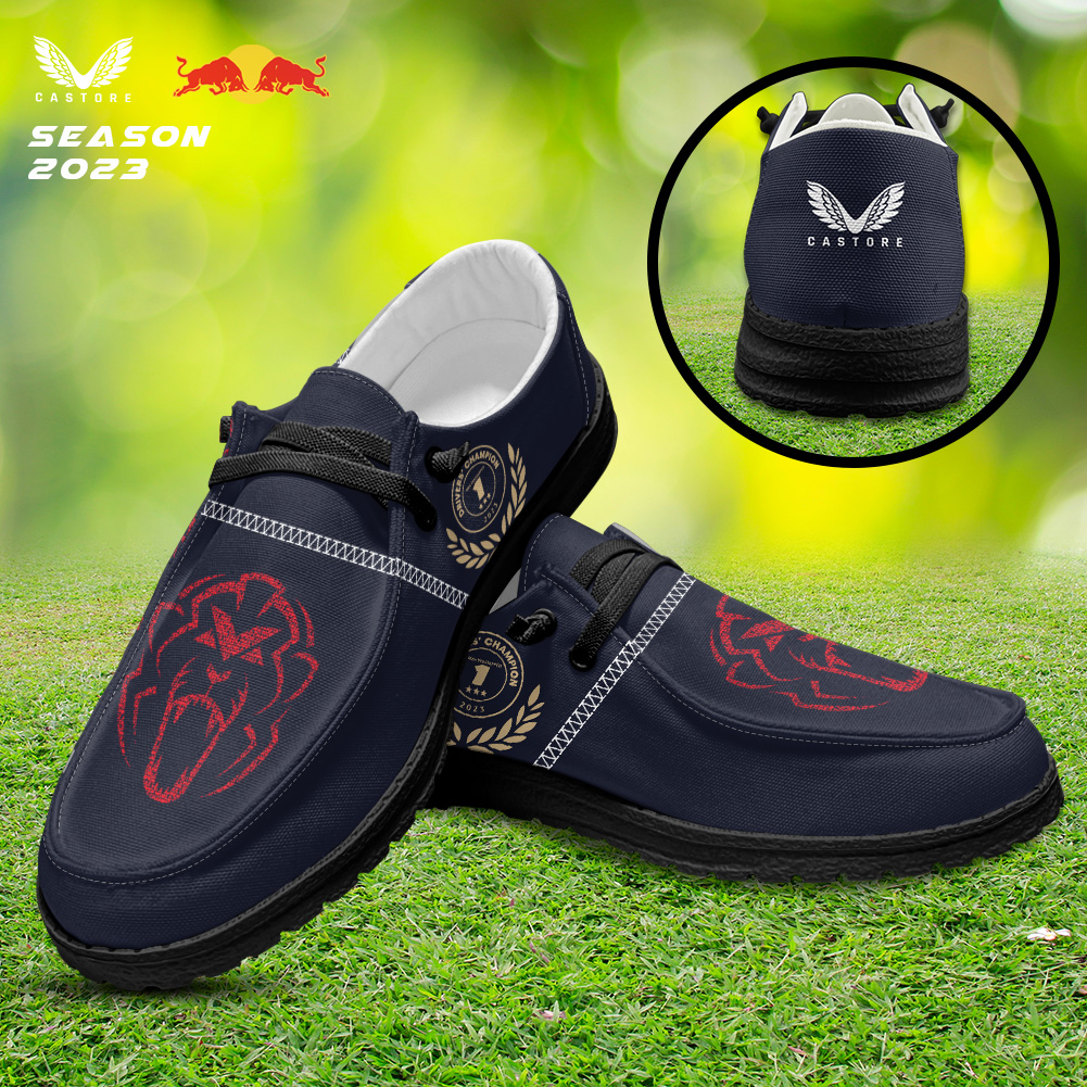 JWFancy Red Bull Racing Hey Dude Shoes Wally Men's Lace Up Loafers Comfortable For Men And Women